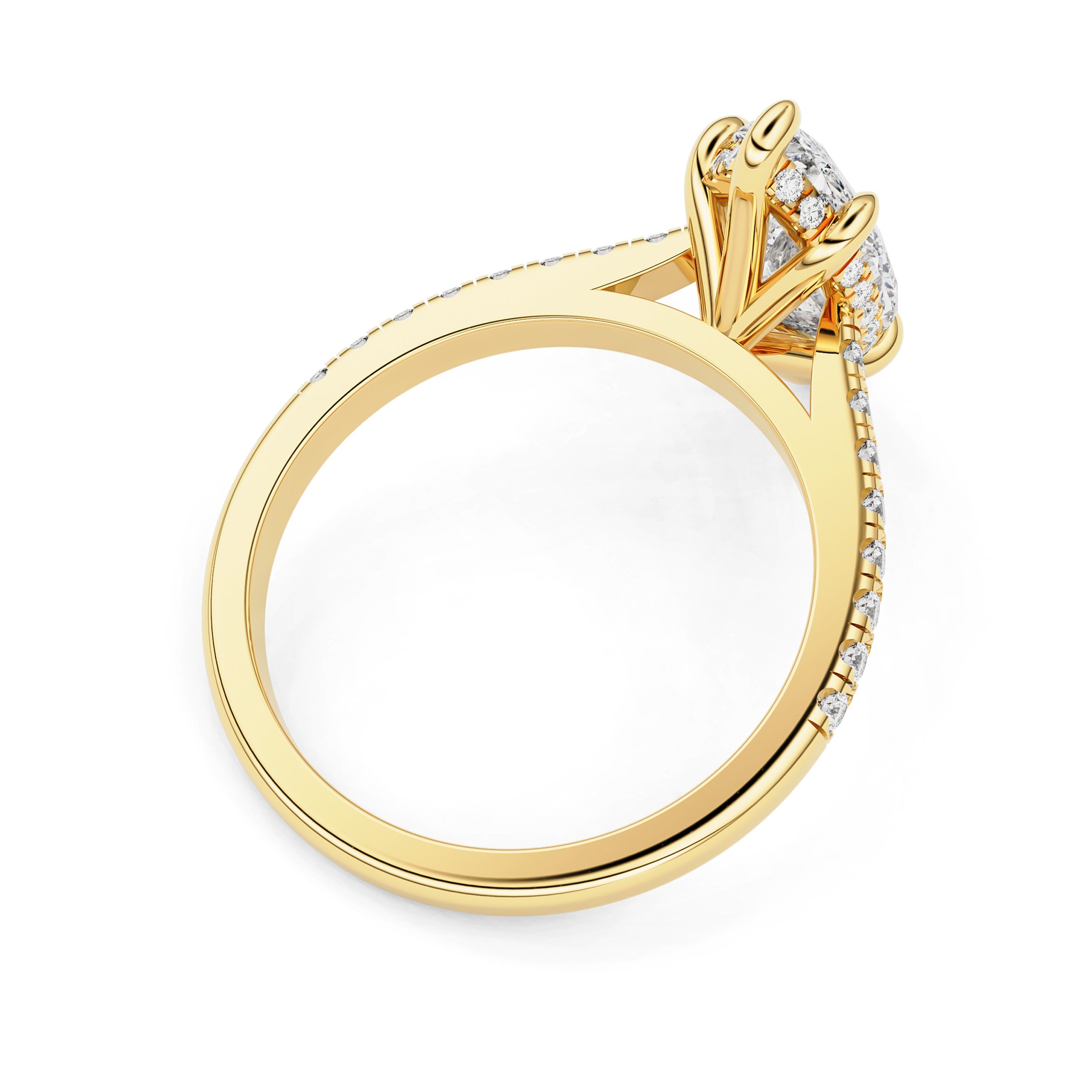 Riley Marquise Hidden Halo Engagement Ring, Moissanite/Lab Grown Diamond