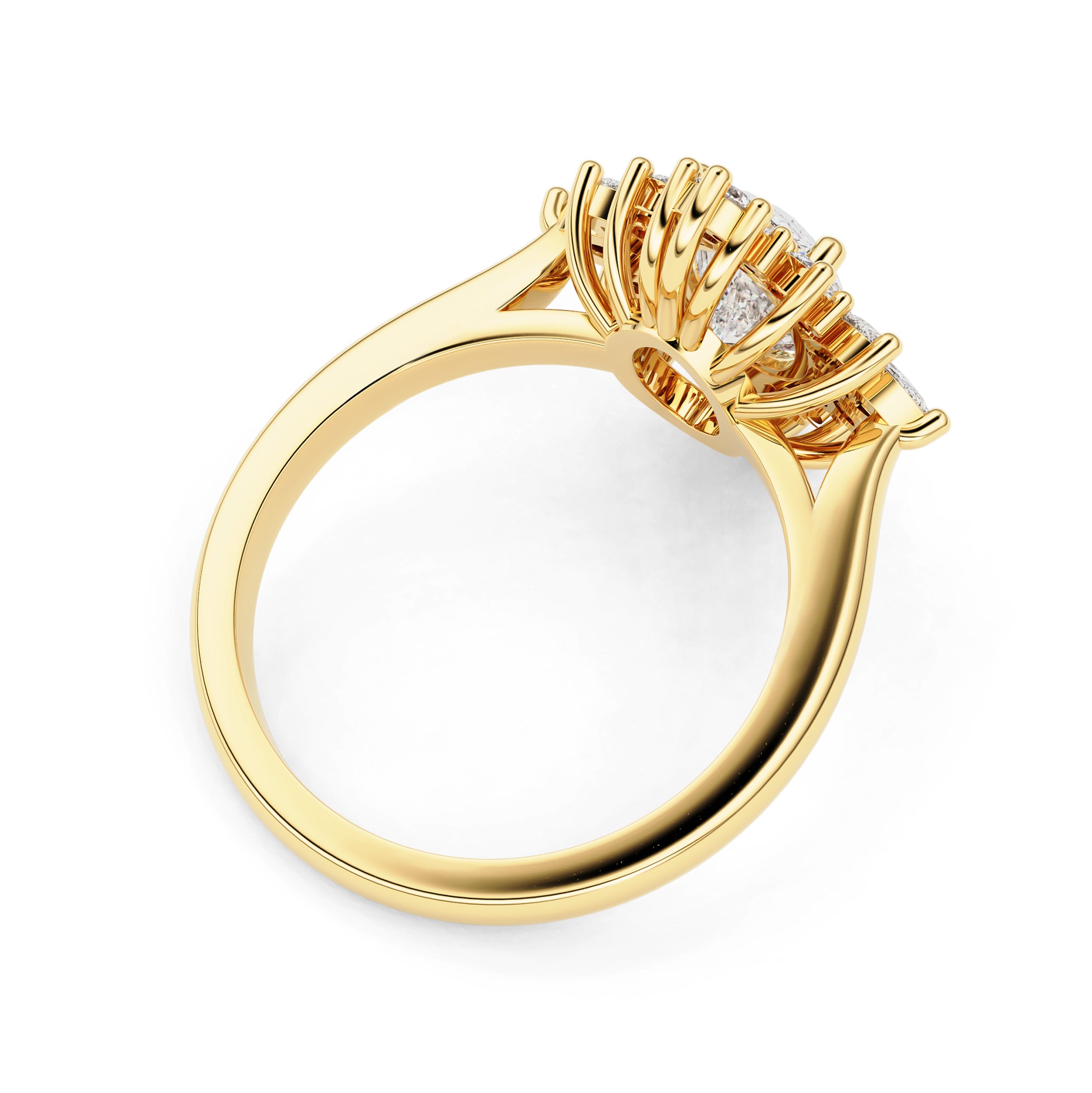 Mila Wings Halo Engagement Ring, Oval With Marquise