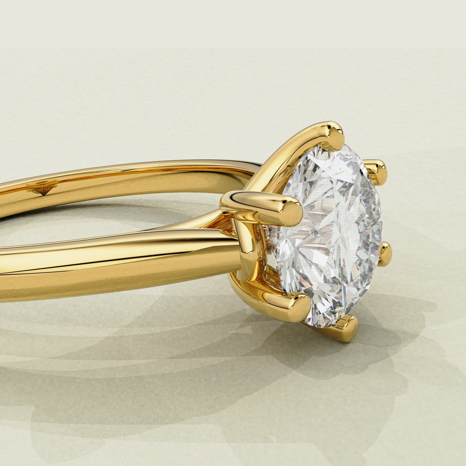 Jolie Round Trellis Solitaire Engagement Ring, Moissanite/Lab Grown Diamond