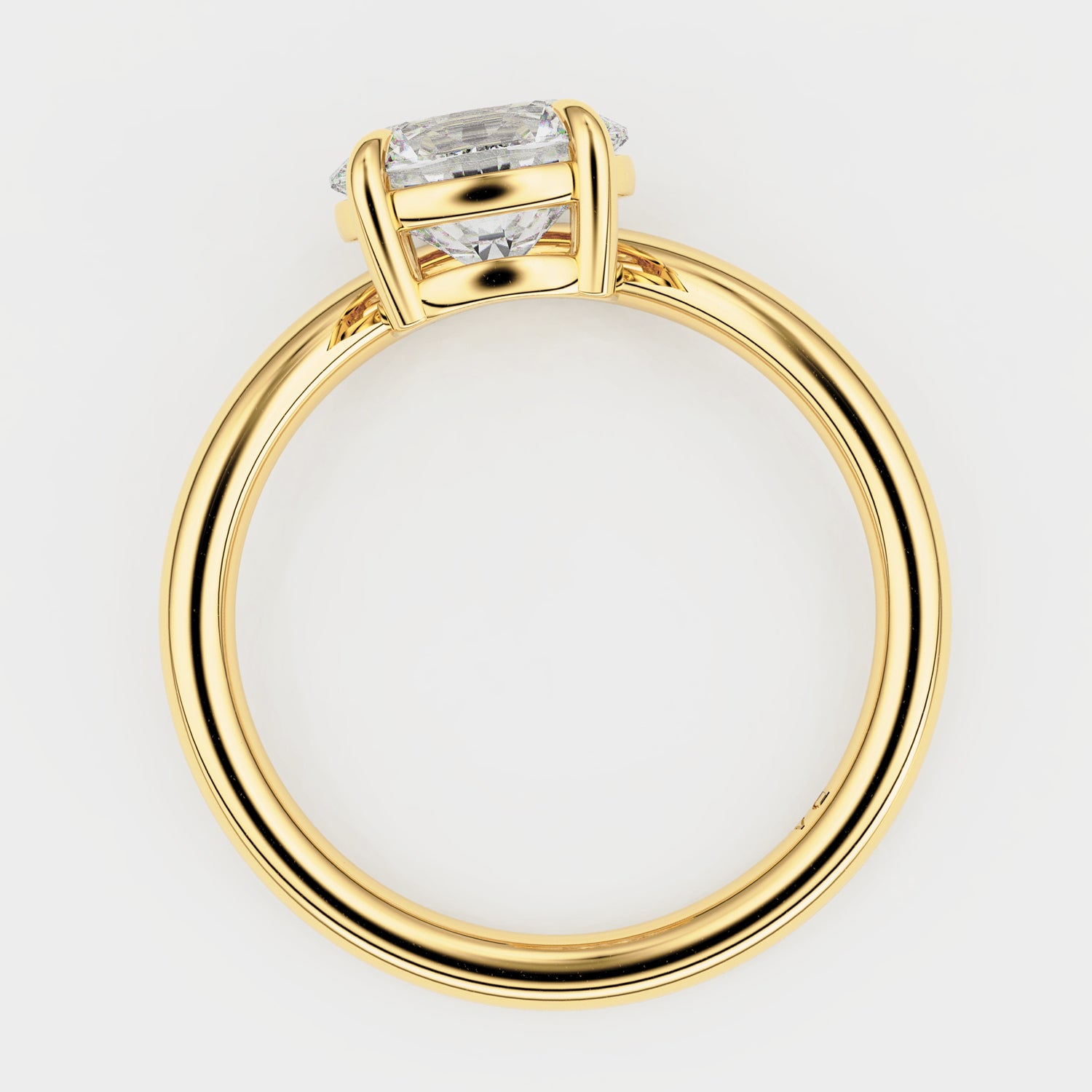 Orla Curved Band Solitaire Engagement Ring, Oval Cut