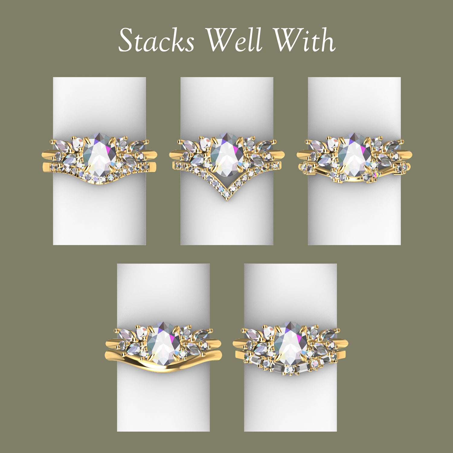 Oval Anna's Dream Engagement Ring, Oval Brilliant With Marquise