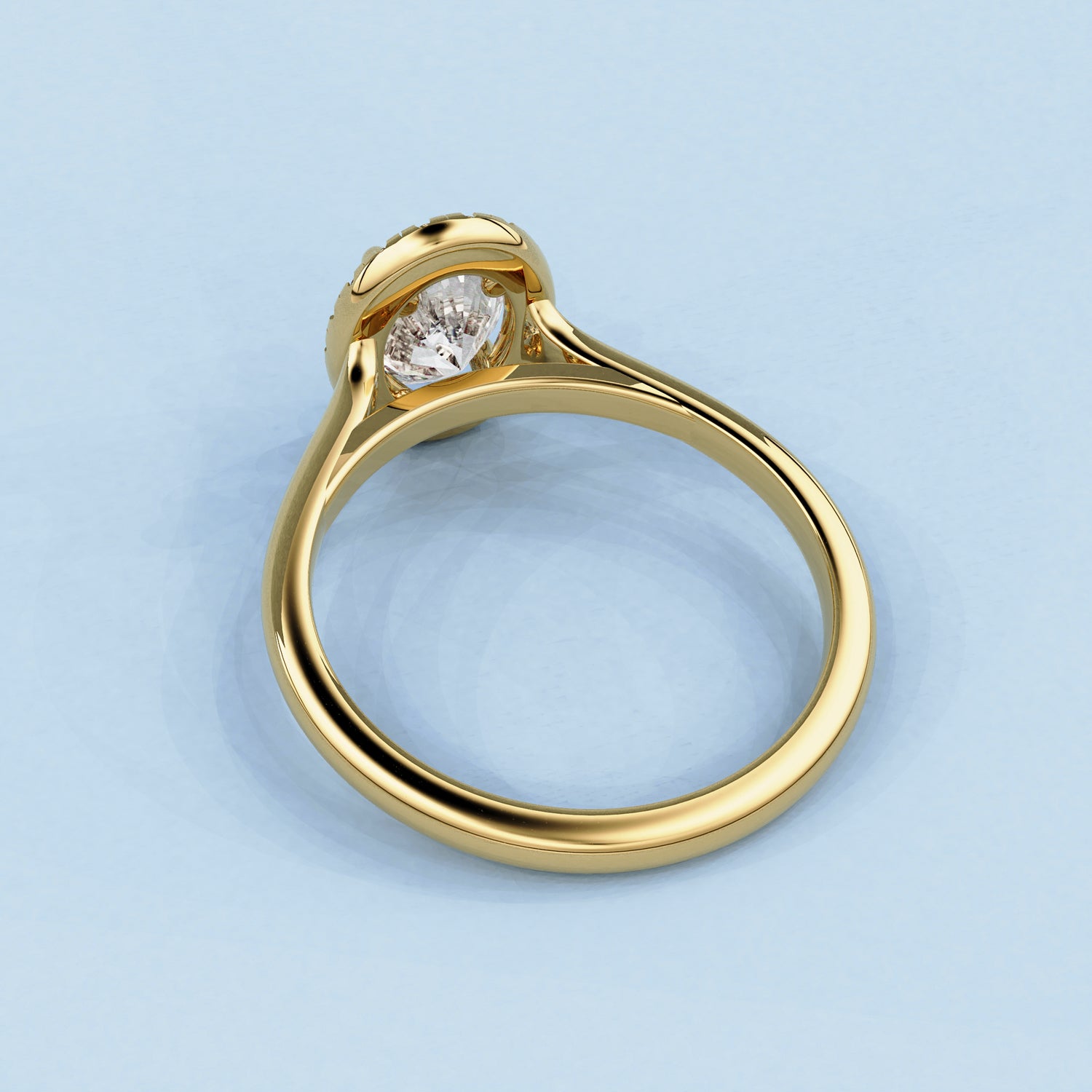 Stella Oval Forever Halo Engagement Ring, Moissanite/Lab Grown Diamond