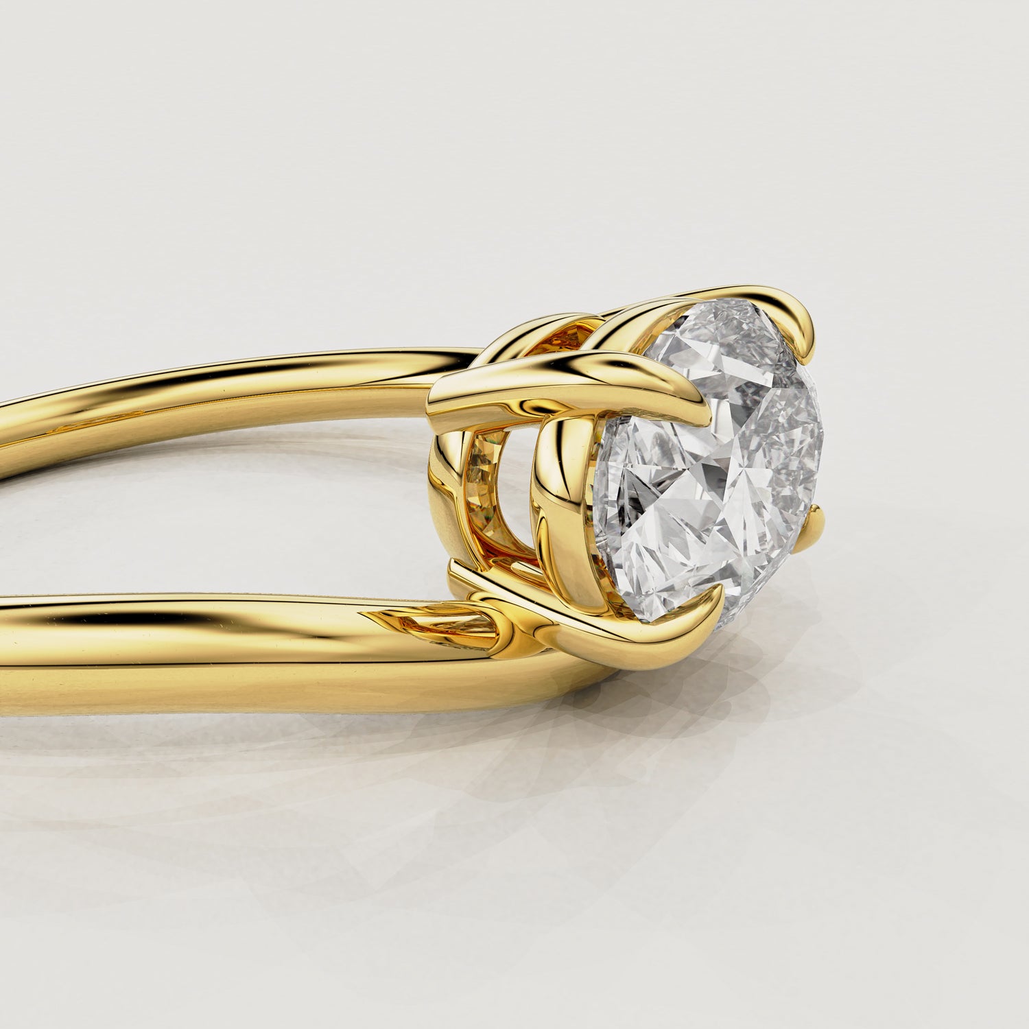 Orla Curved Band Solitaire Engagement Ring, Oval Cut