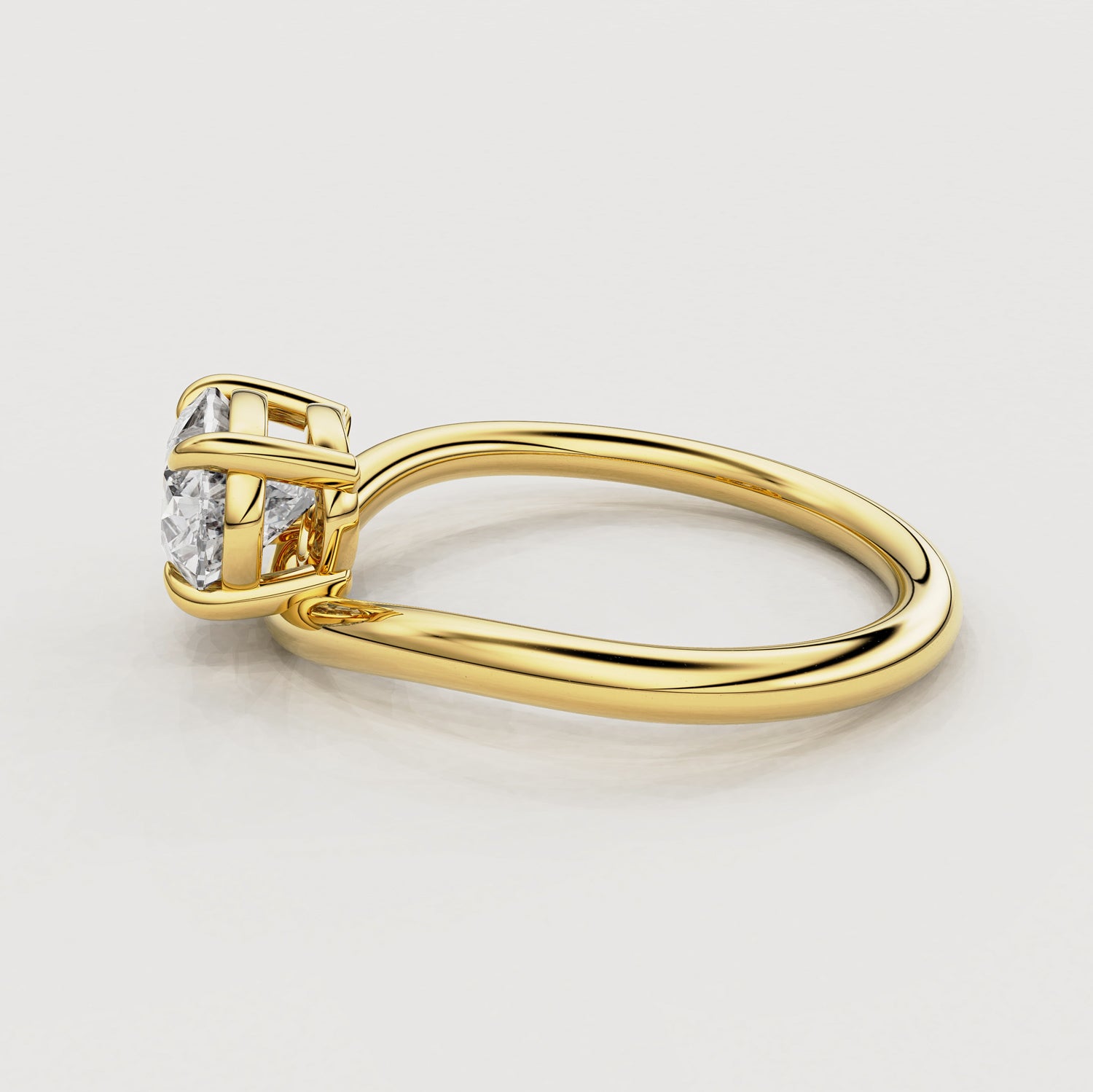 Orla Oval Lab Alexandrite Curved Band Solitaire Engagement Ring