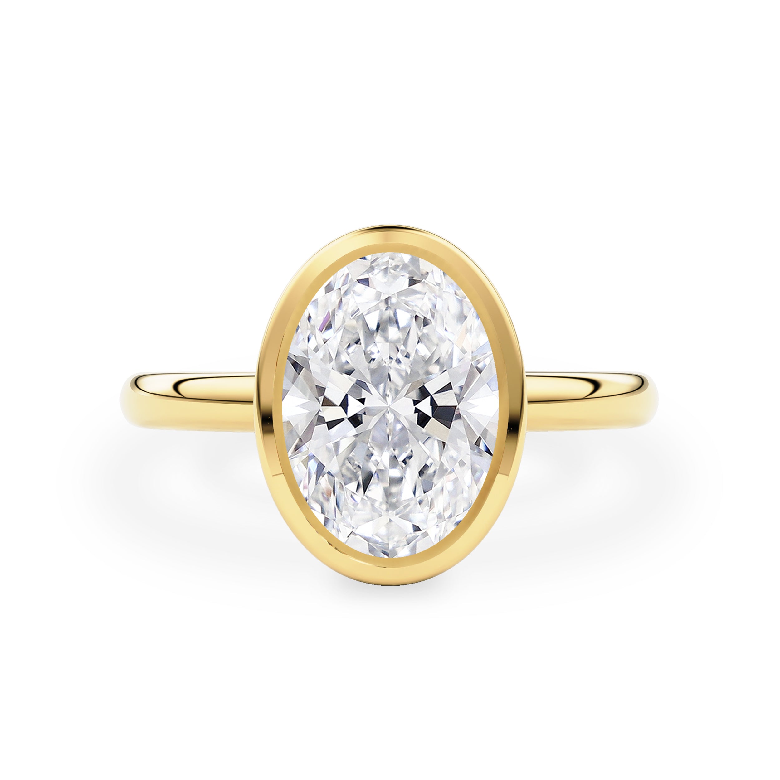 Elowen Oval Bezel Solitaire Engagement Ring, Petal Gallery