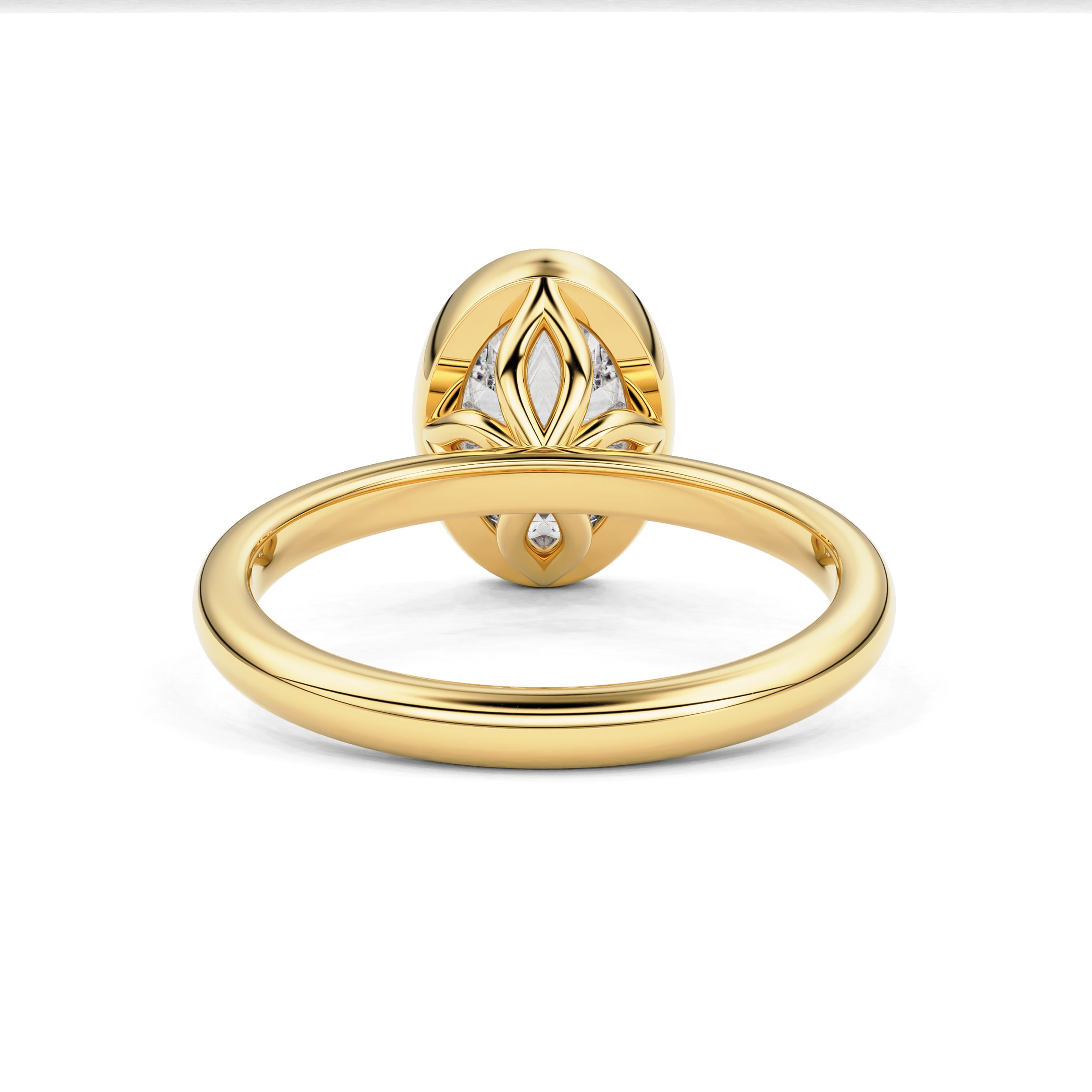 Elowen Oval Bezel Solitaire Engagement Ring, Petal Gallery
