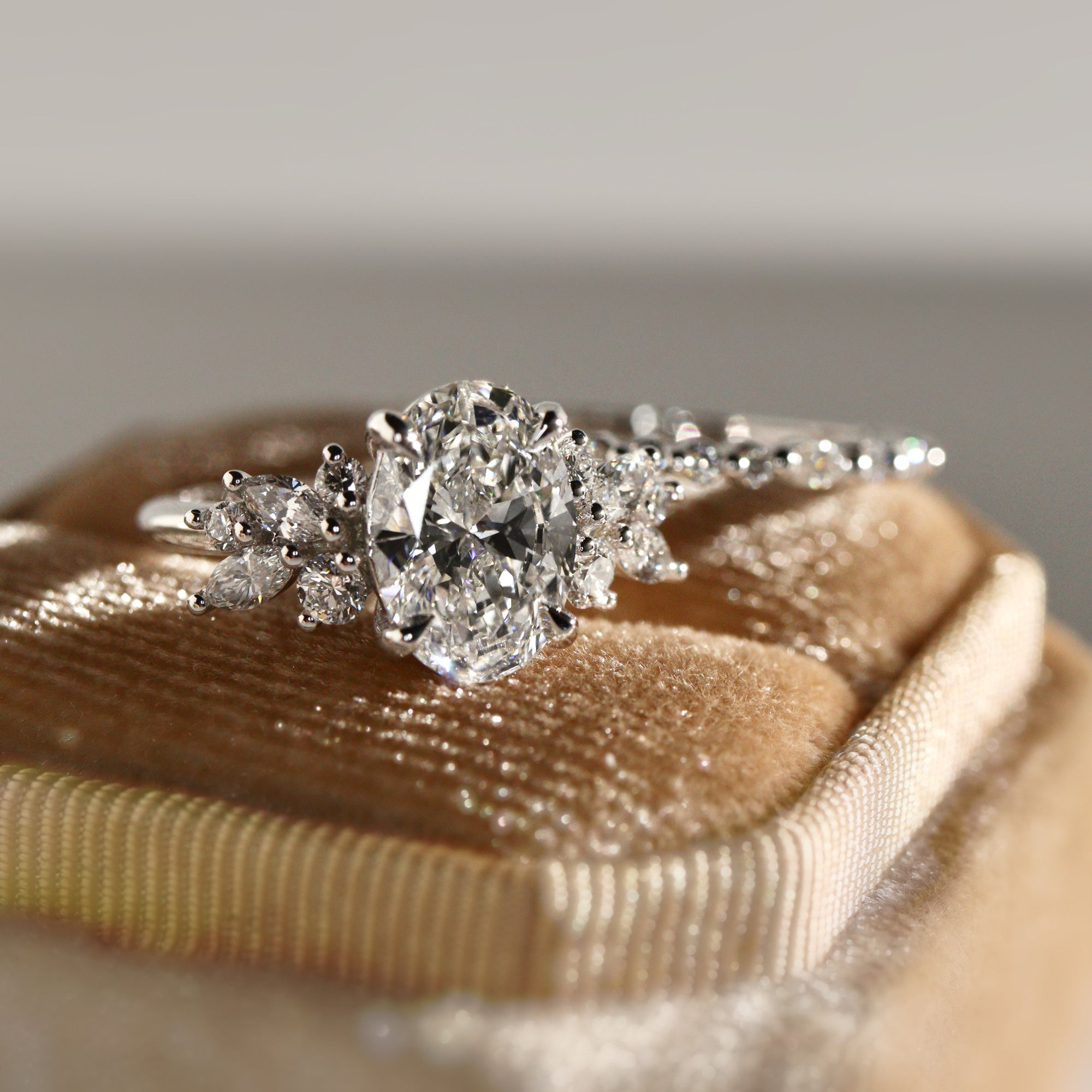 Oval Anna's Dream Engagement Ring, Oval Brilliant With Marquise