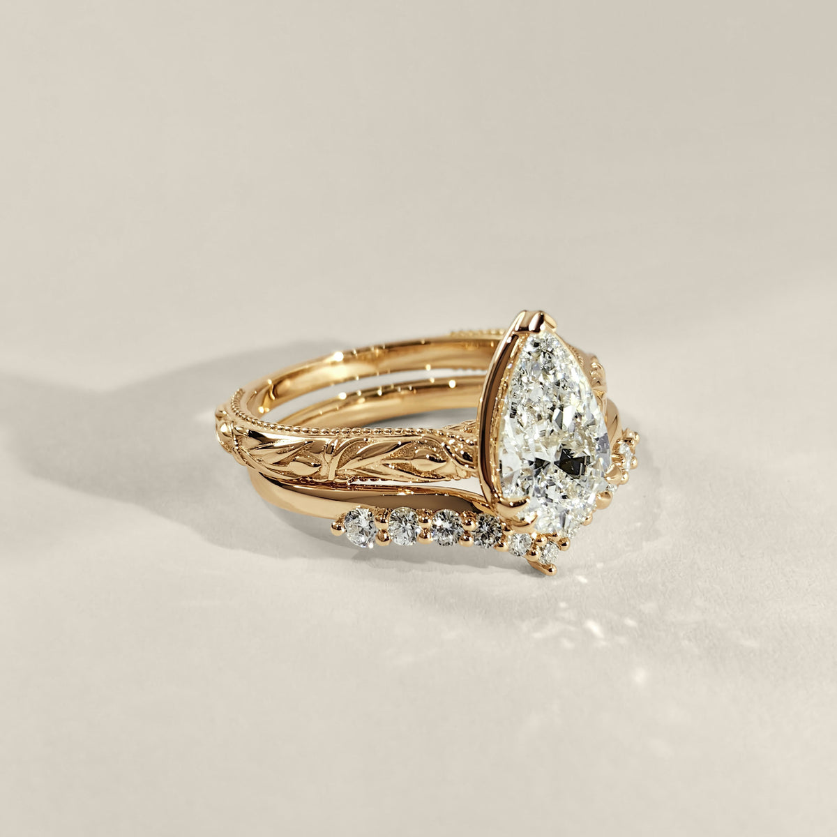 Bellisa Contoured Round Half Eternity Ring