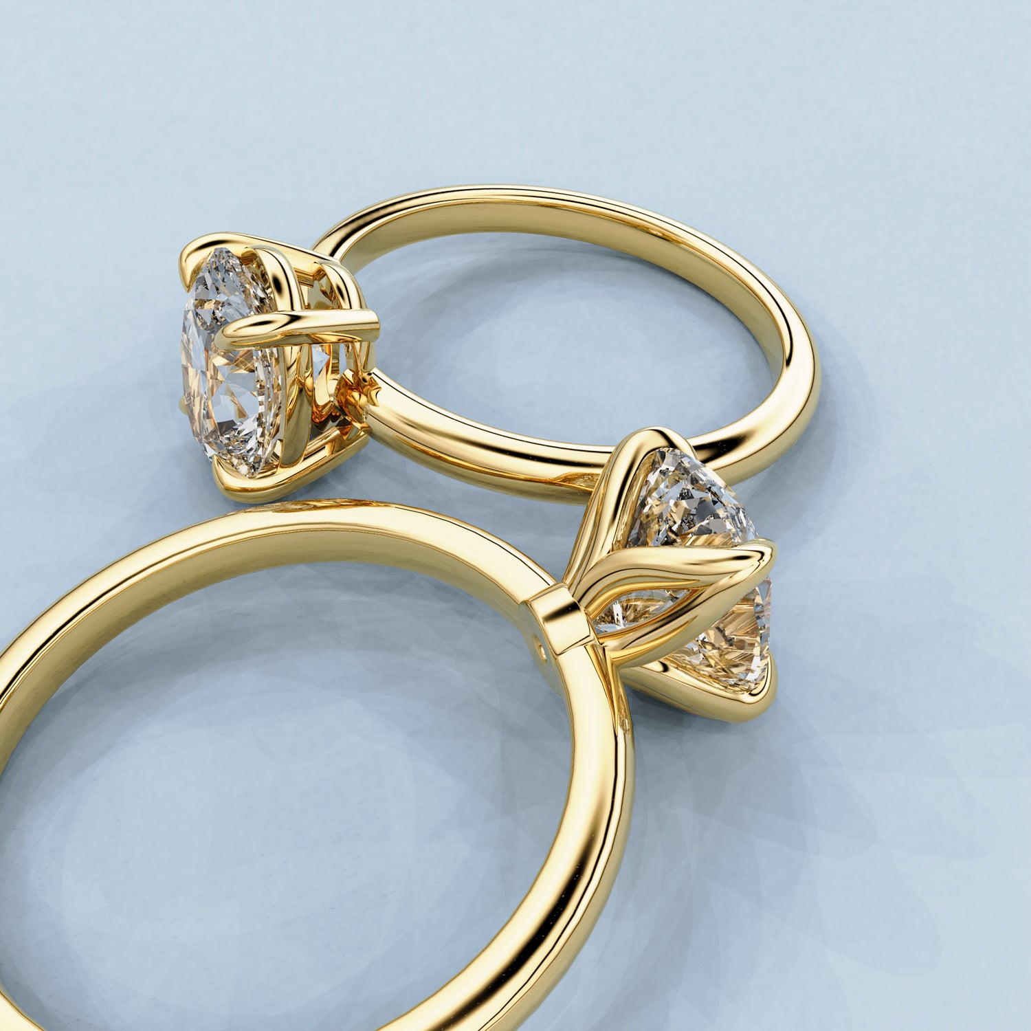 Oval Purity Petal Solitaire Engagement Ring, Moissanite/Lab Grown Diamond