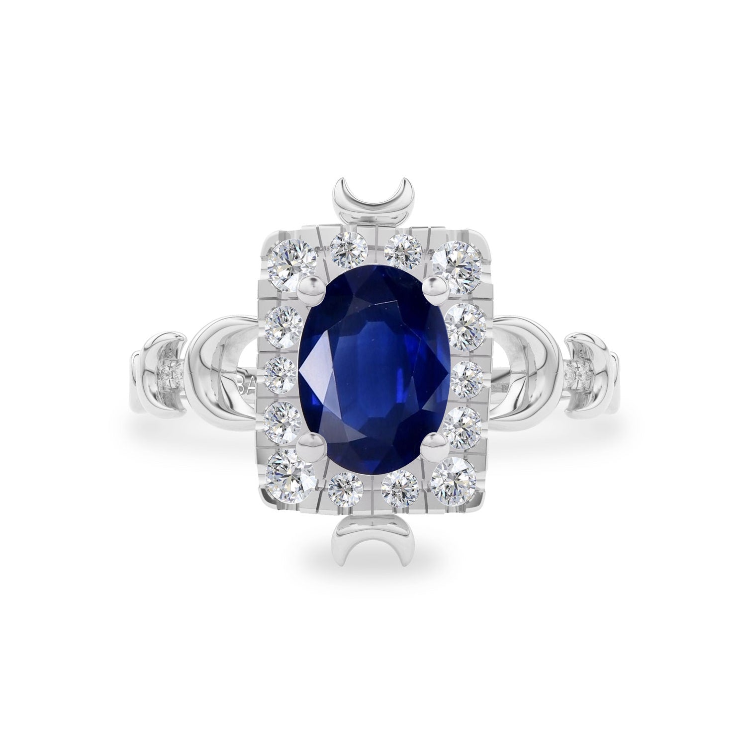 Tall Maeve Lunar Magic Moon Phase Ring, Halo With Pavé