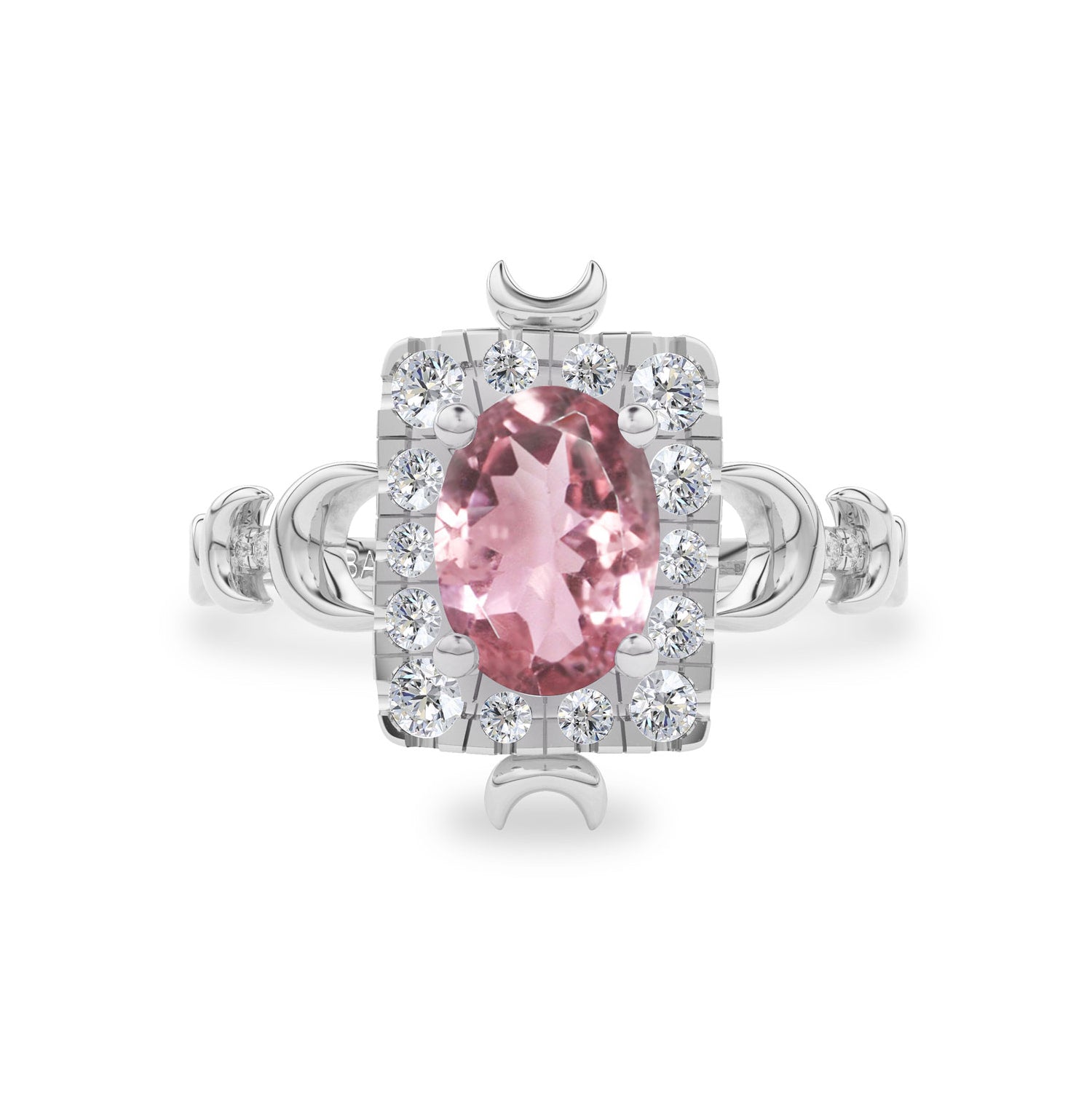 Tall Maeve Lunar Magic Moon Phase Ring, Halo With Pavé