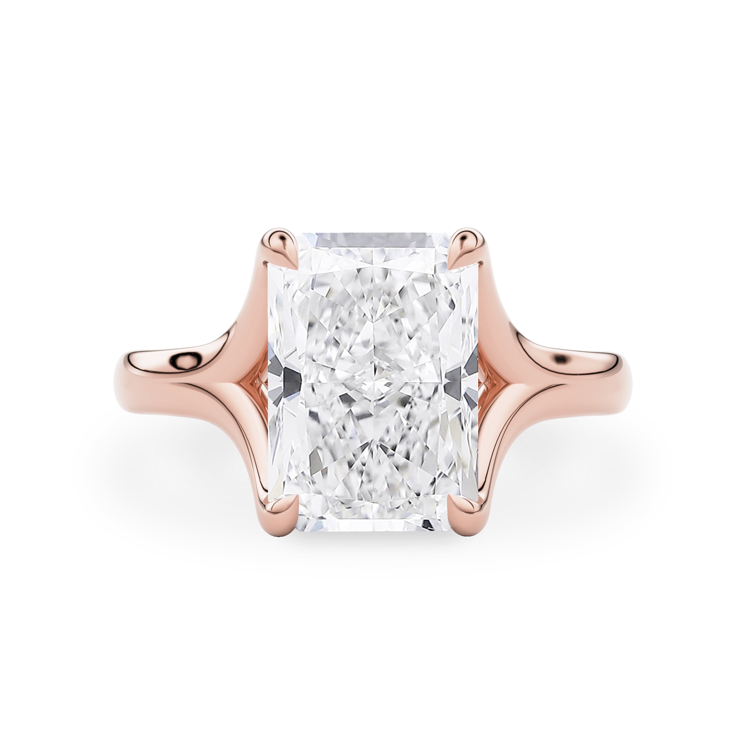 Juniper Radiant Trellis Solitaire Engagement Ring, Moissanite/Lab Grown Diamond