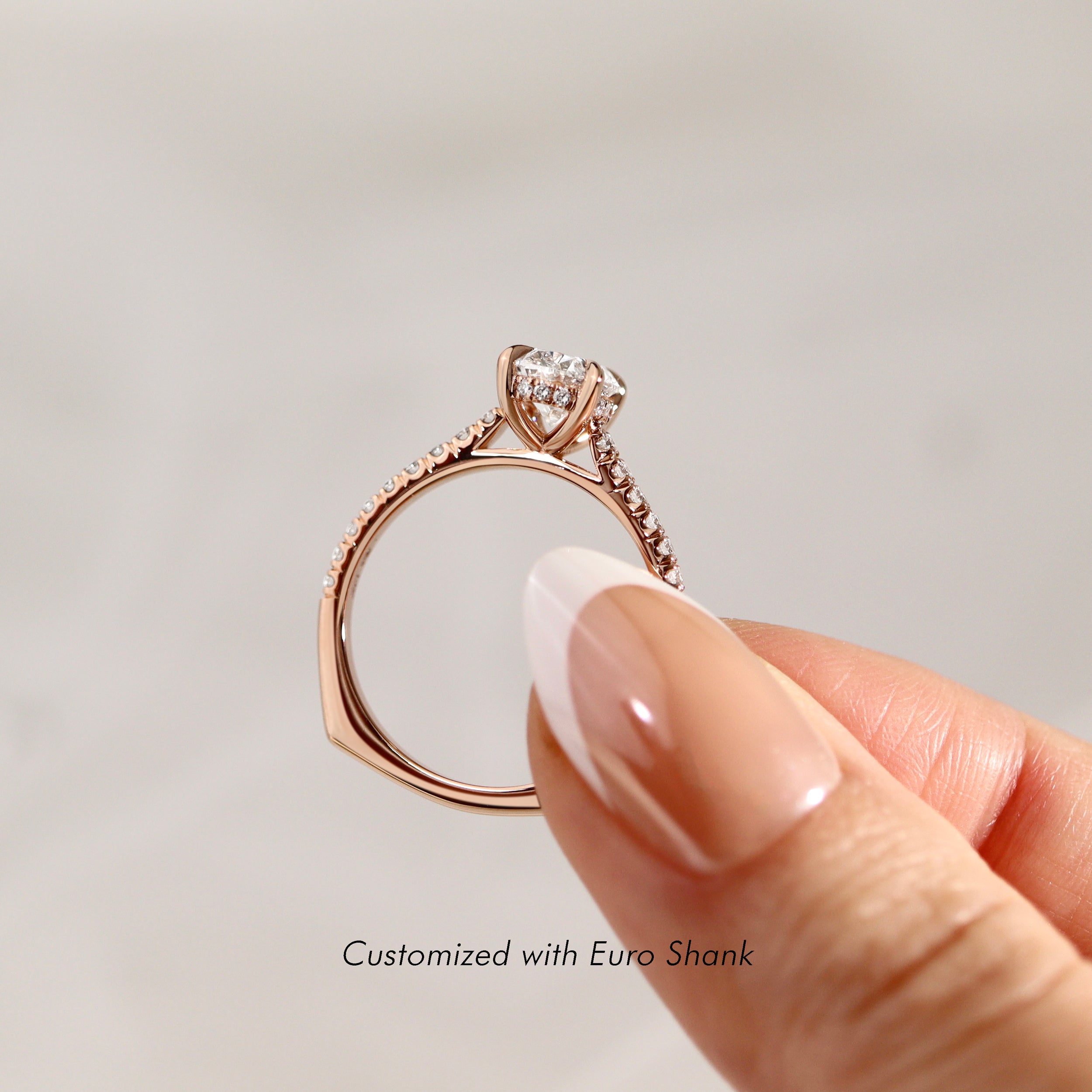 Riley Oval Hidden Halo Engagement Ring, Moissanite/Lab Grown Diamond