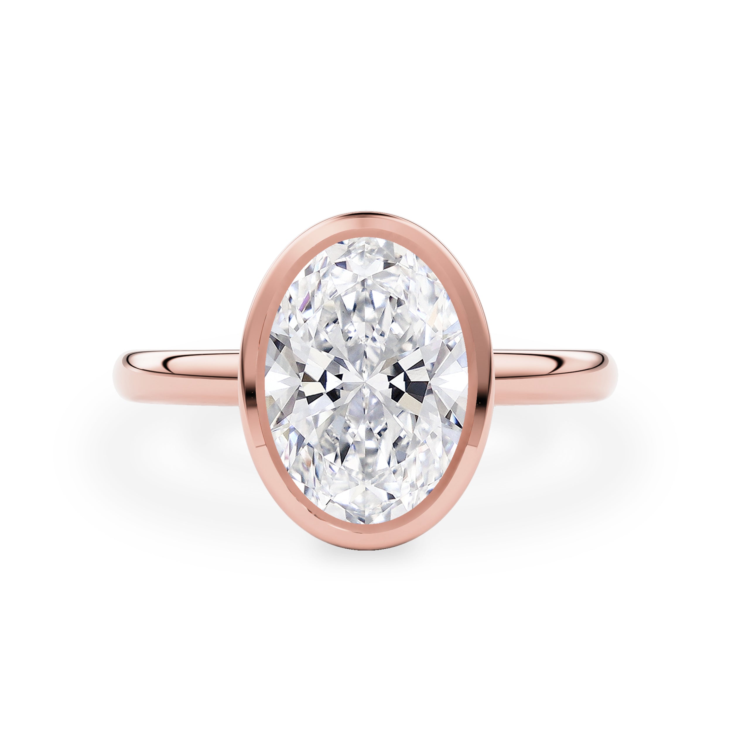 Elowen Oval Bezel Solitaire Engagement Ring, Petal Gallery