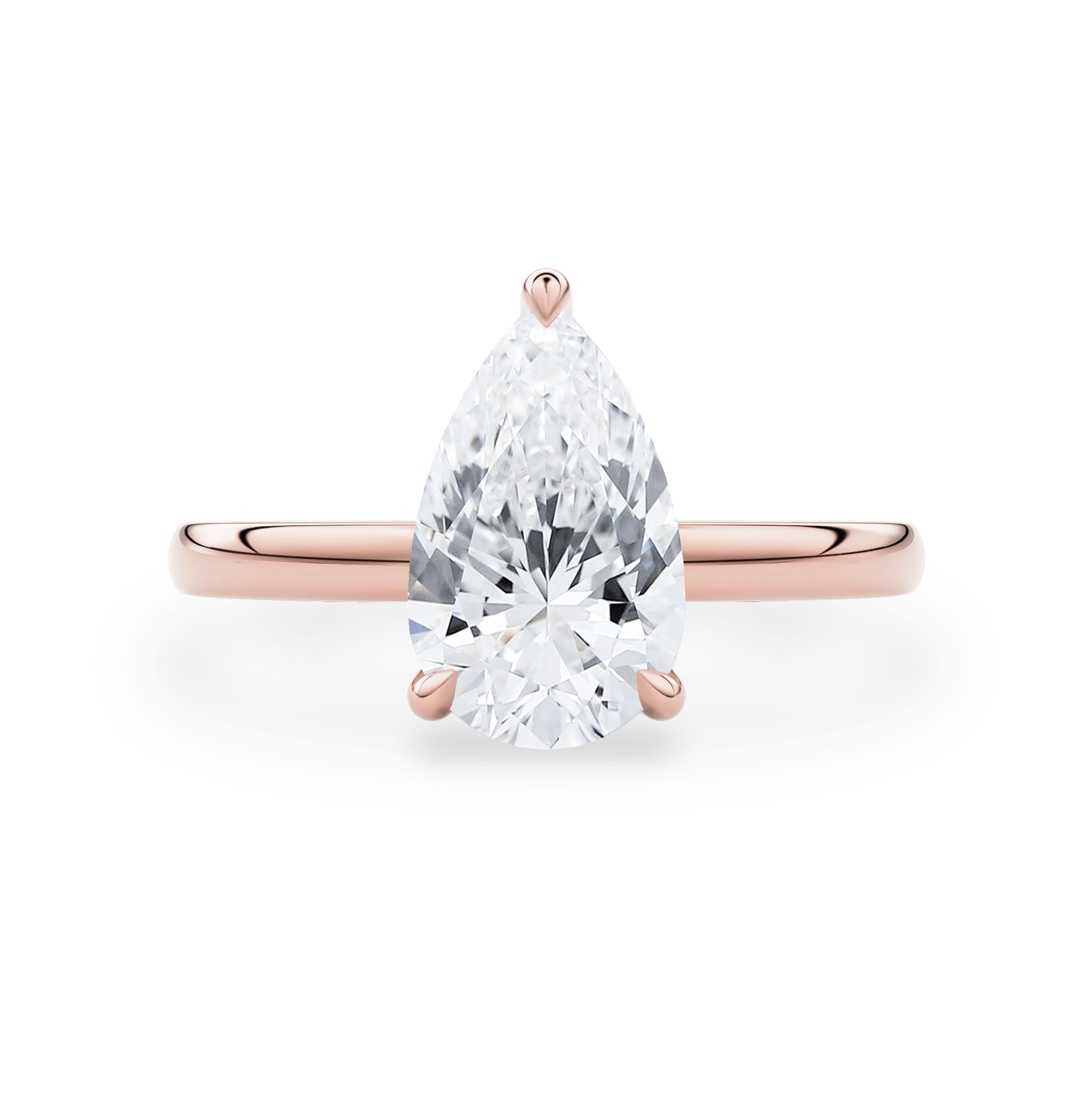 Chloe Pear Hidden Halo Engagement Ring, Moissanite/Lab Grown Diamond
