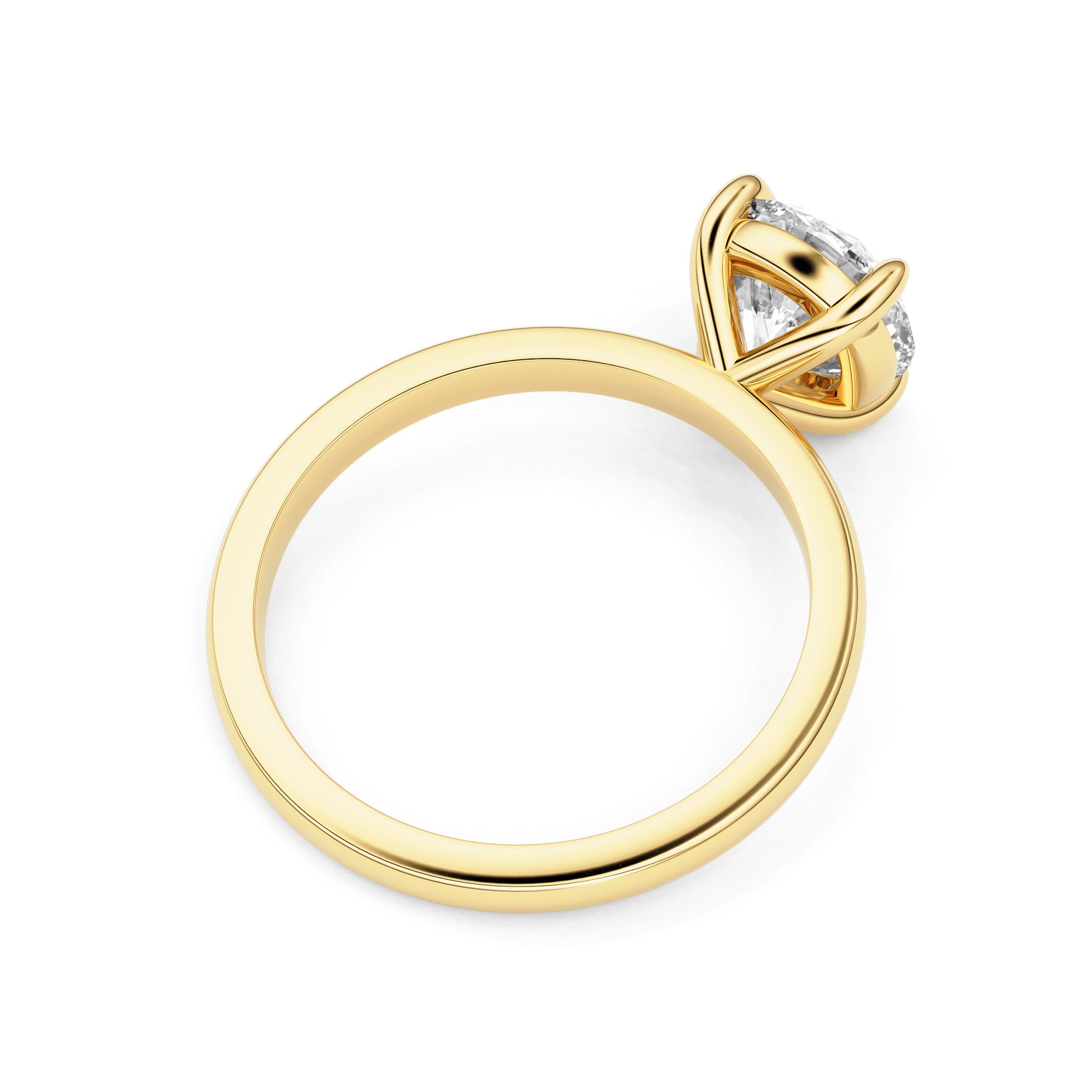 Chloe Round Cut Hidden Halo Engagement Ring, Moissanite/Lab Grown Diamond