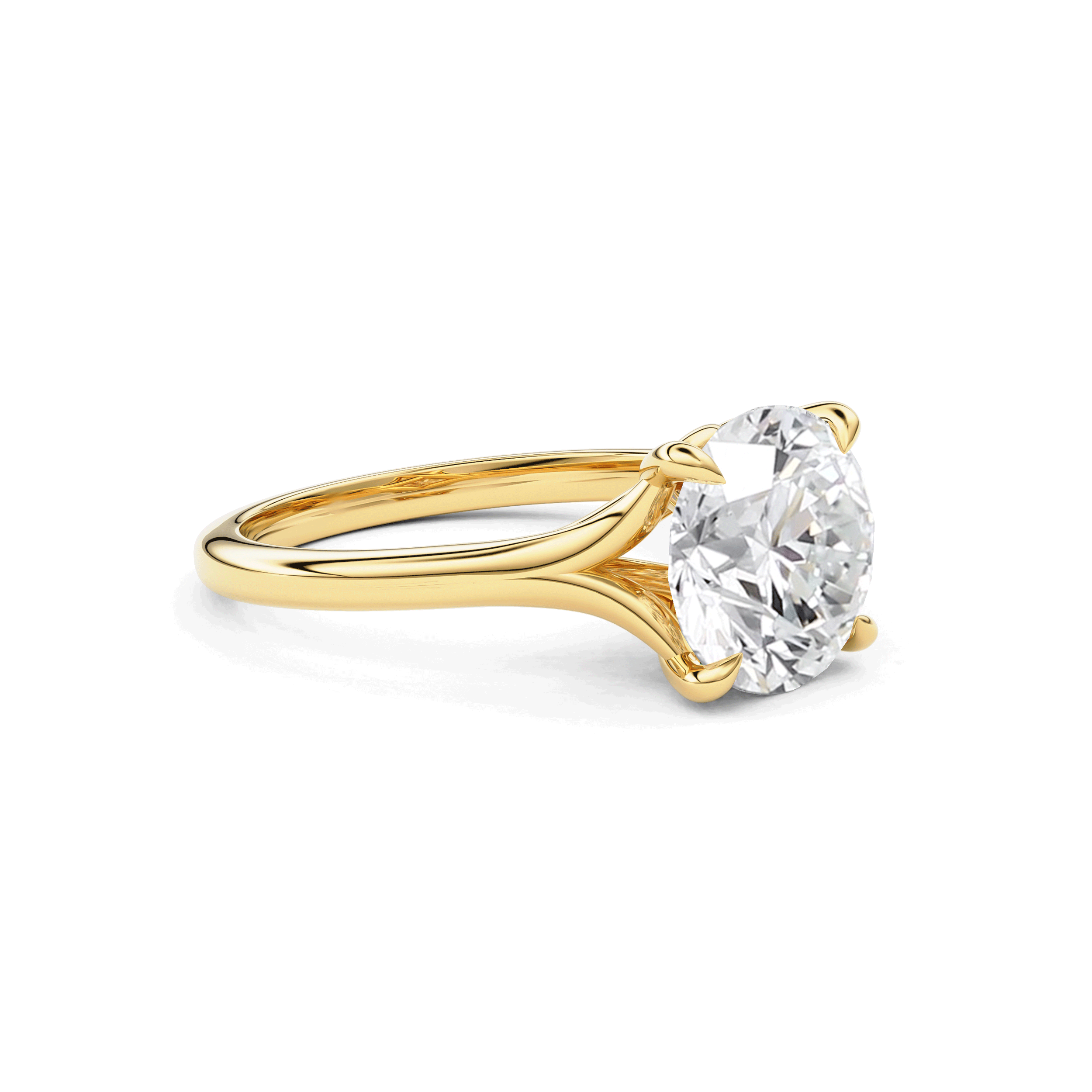 Juniper Round Trellis Solitaire Engagement Ring, Moissanite/Lab Grown Diamond