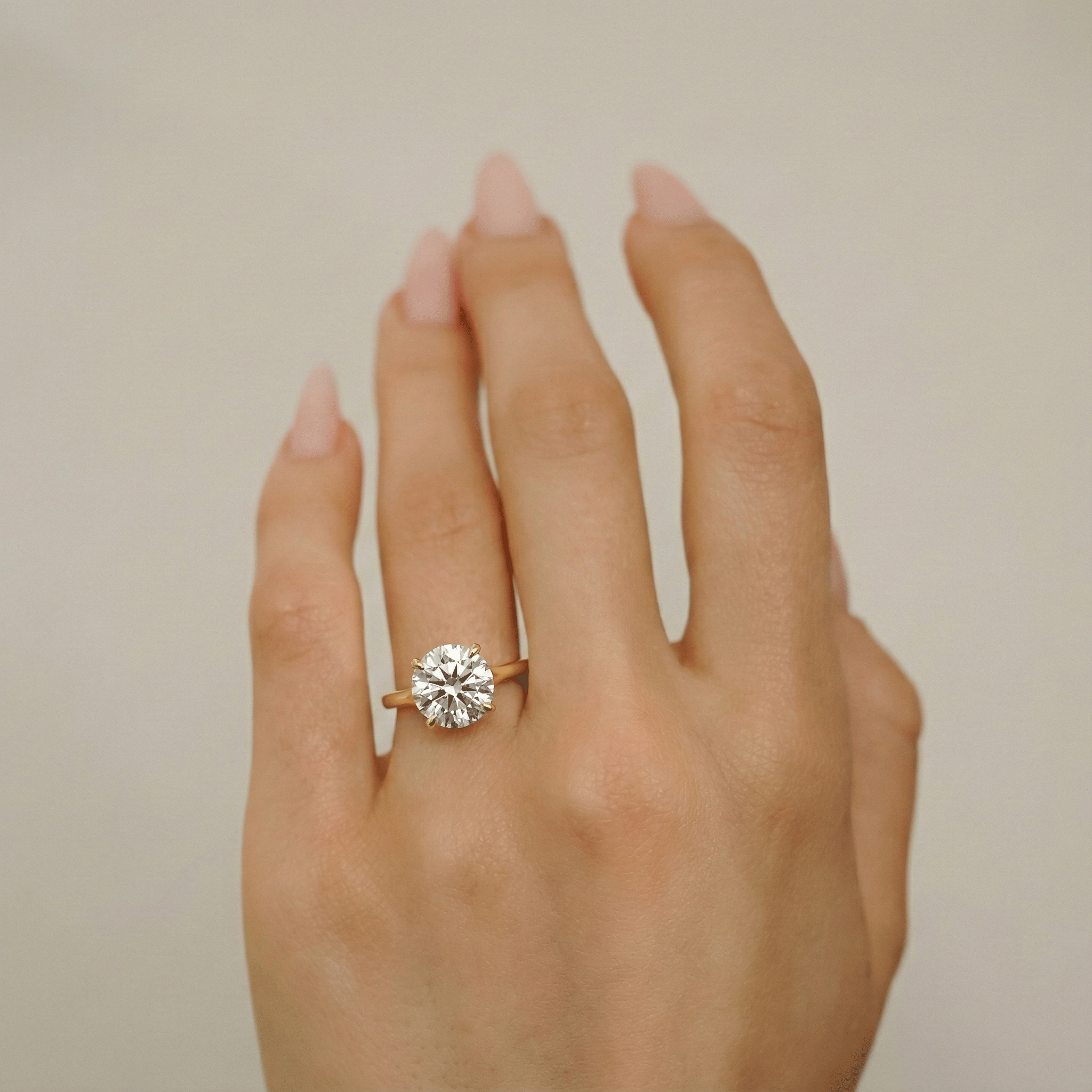 Juniper Round Trellis Solitaire Engagement Ring, Moissanite/Lab Grown Diamond