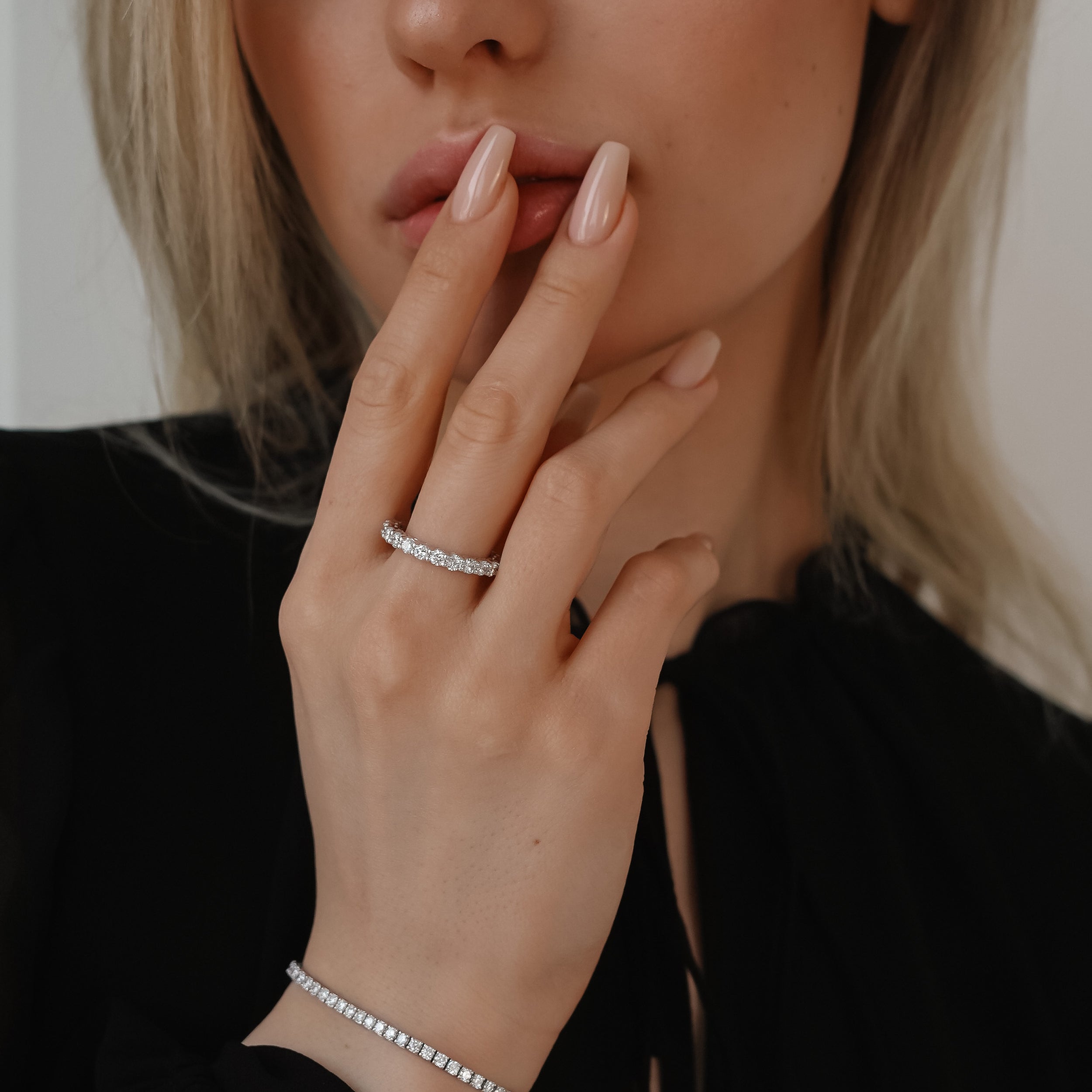 Bellisa Forever Full Eternity Ring, Moissanite/Lab Grown Diamond