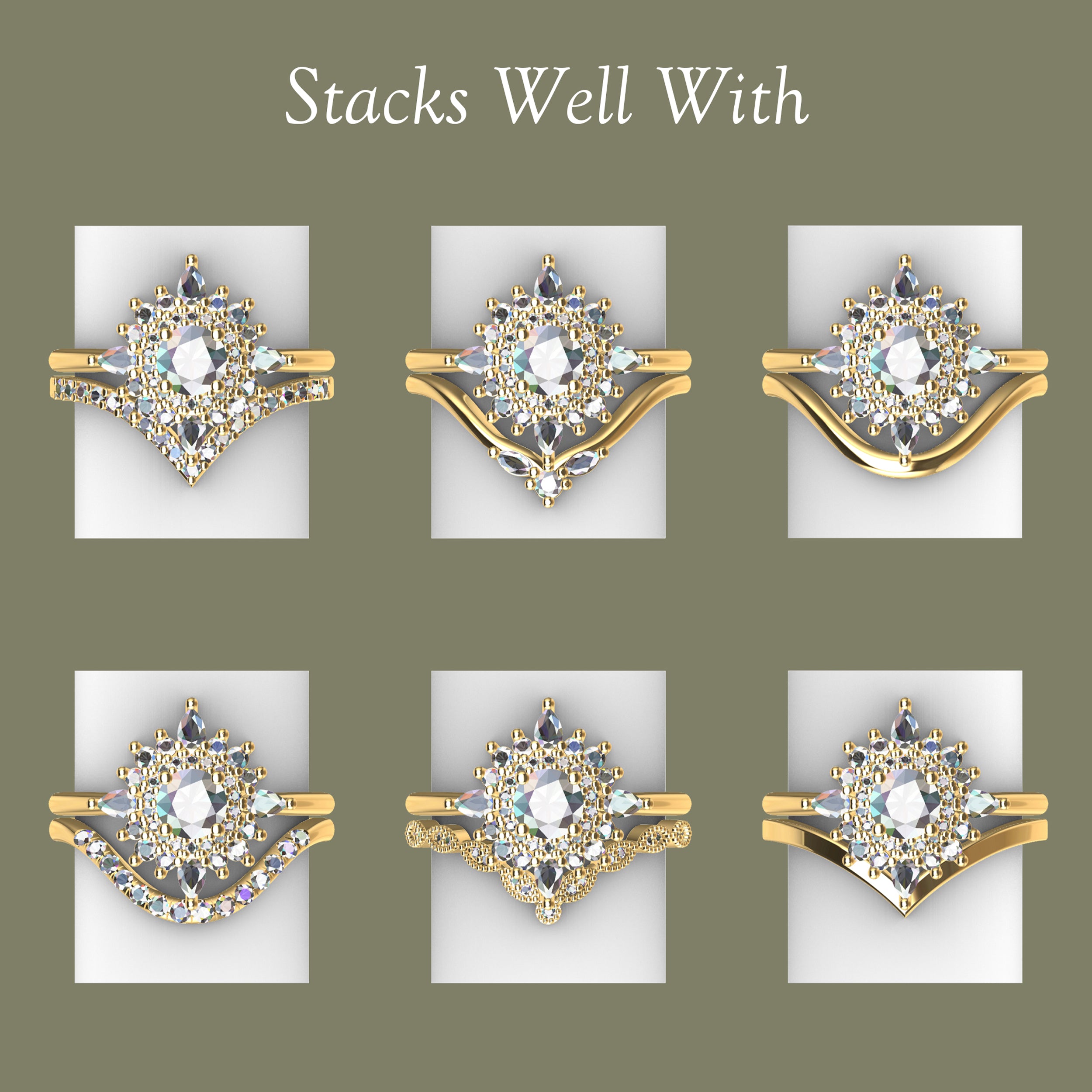 Elizabeth Round Brilliant Cut Double Halo Cluster Engagement Ring