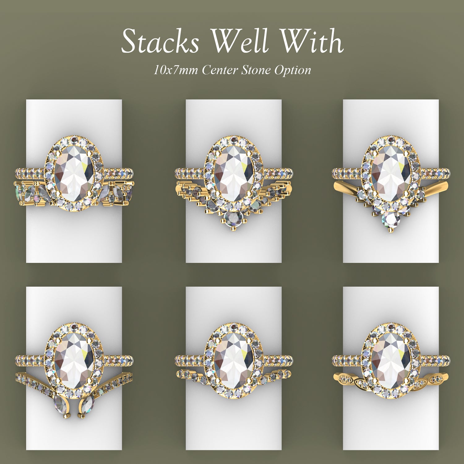 Emily Forever Halo Engagement Ring, Oval Cut With Pavé