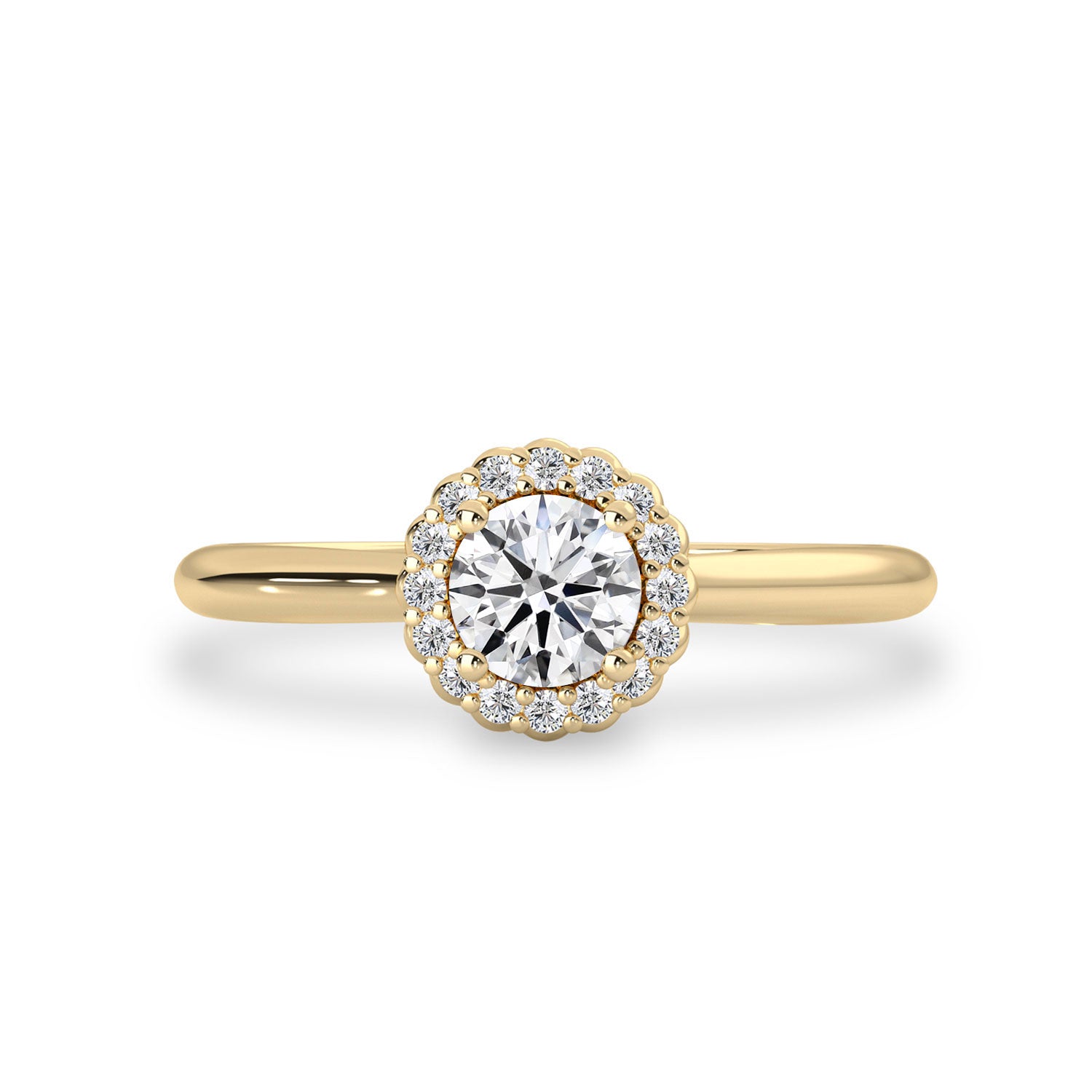 Anastasia’s Dream Twist Halo Engagement Ring, Moissanite/Lab Grown Diamond