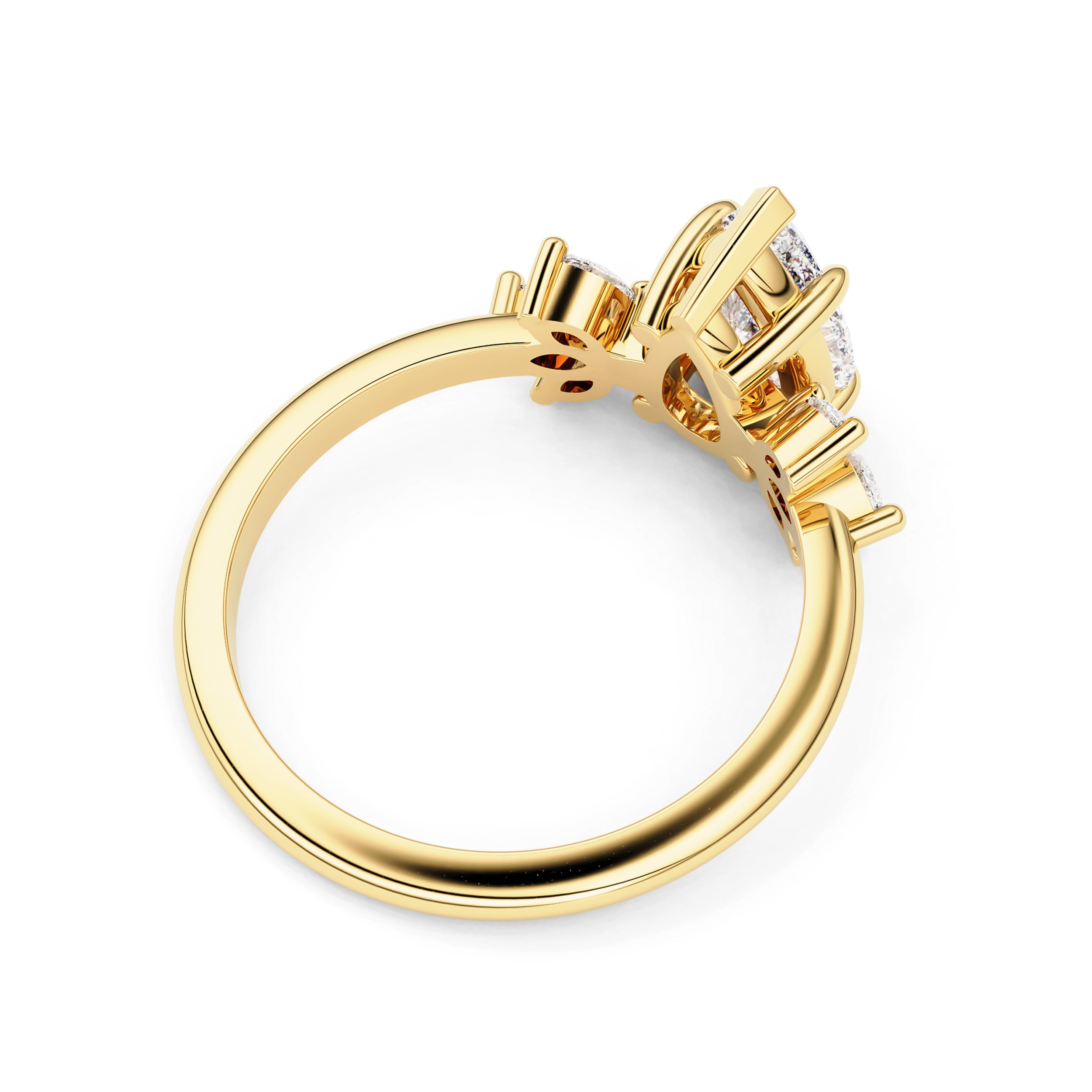 Wings of Love Pear Cut Marquise Cluster Engagement Ring