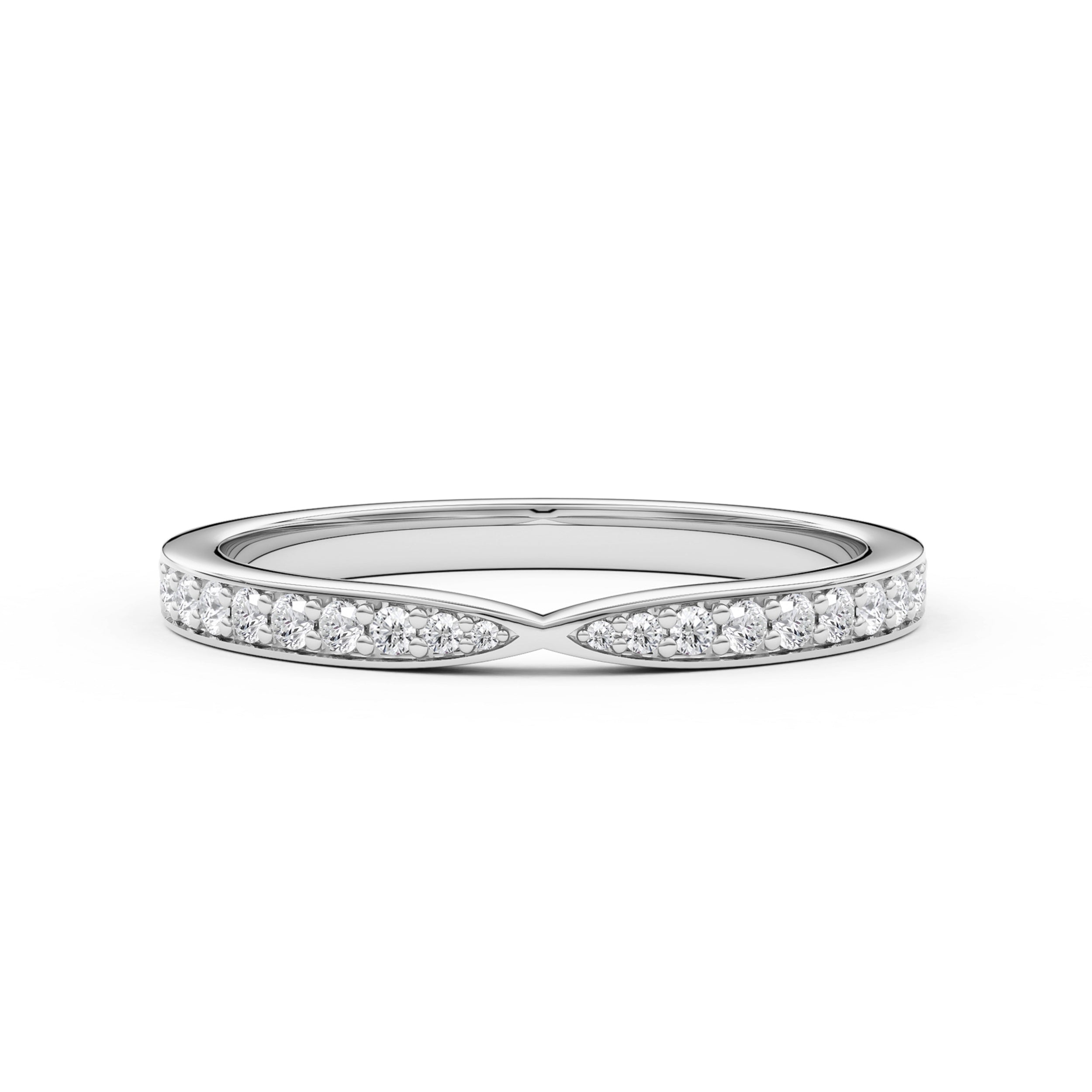 Straight Bow Tie Round Half Eternity Ring