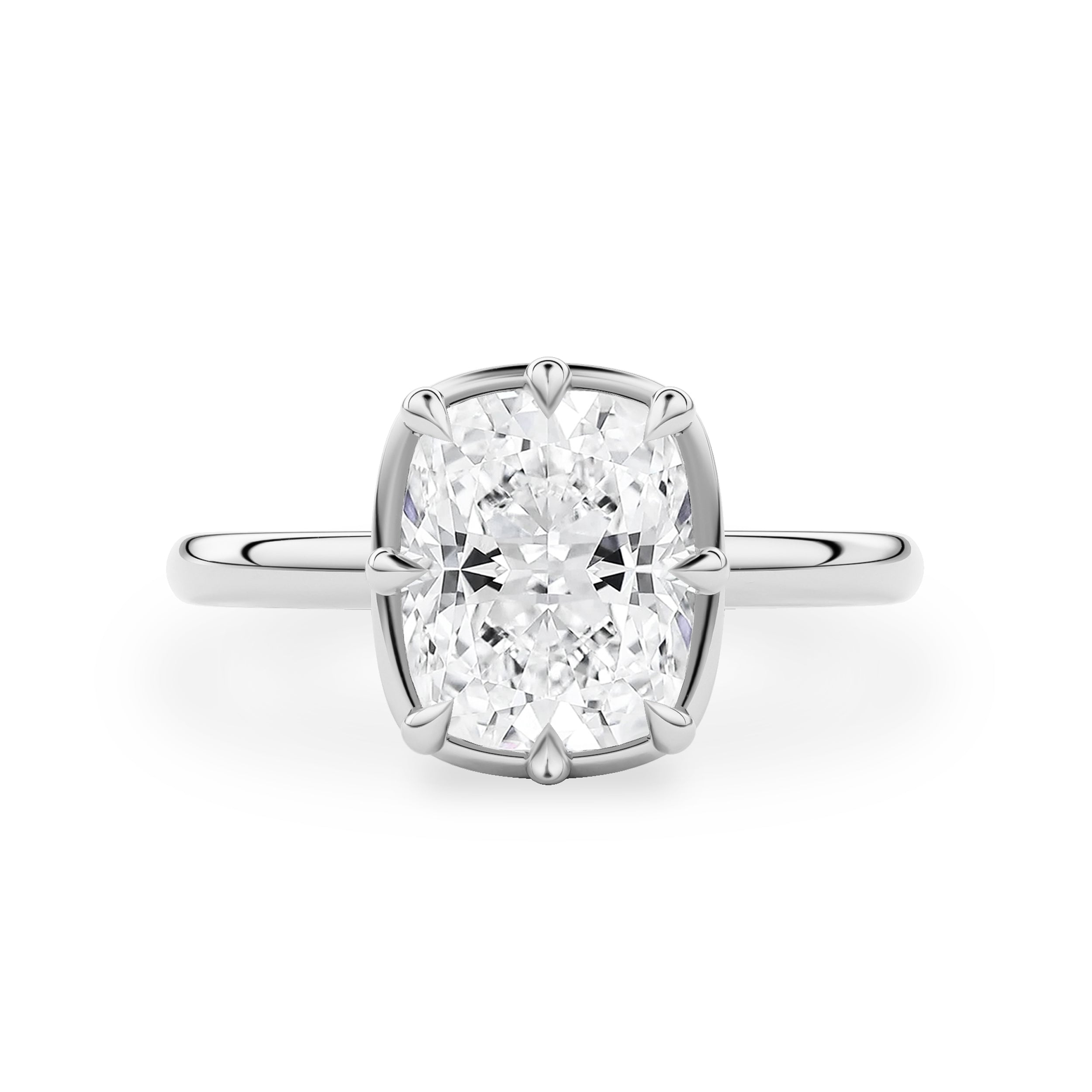 Josephine Elongated Cushion Vintage Double Basket Engagement Ring