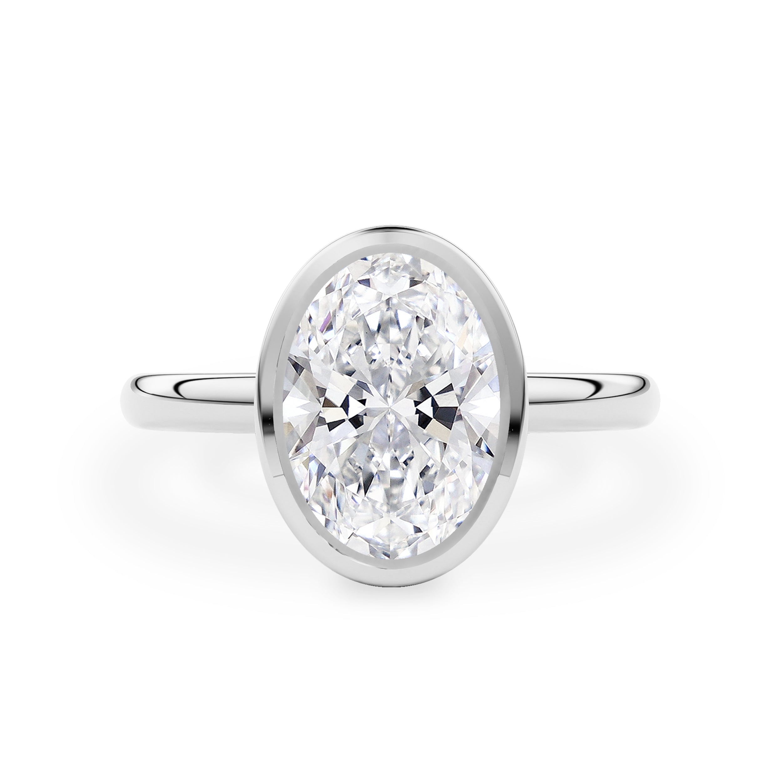 Elowen Oval Bezel Solitaire Engagement Ring, Petal Gallery