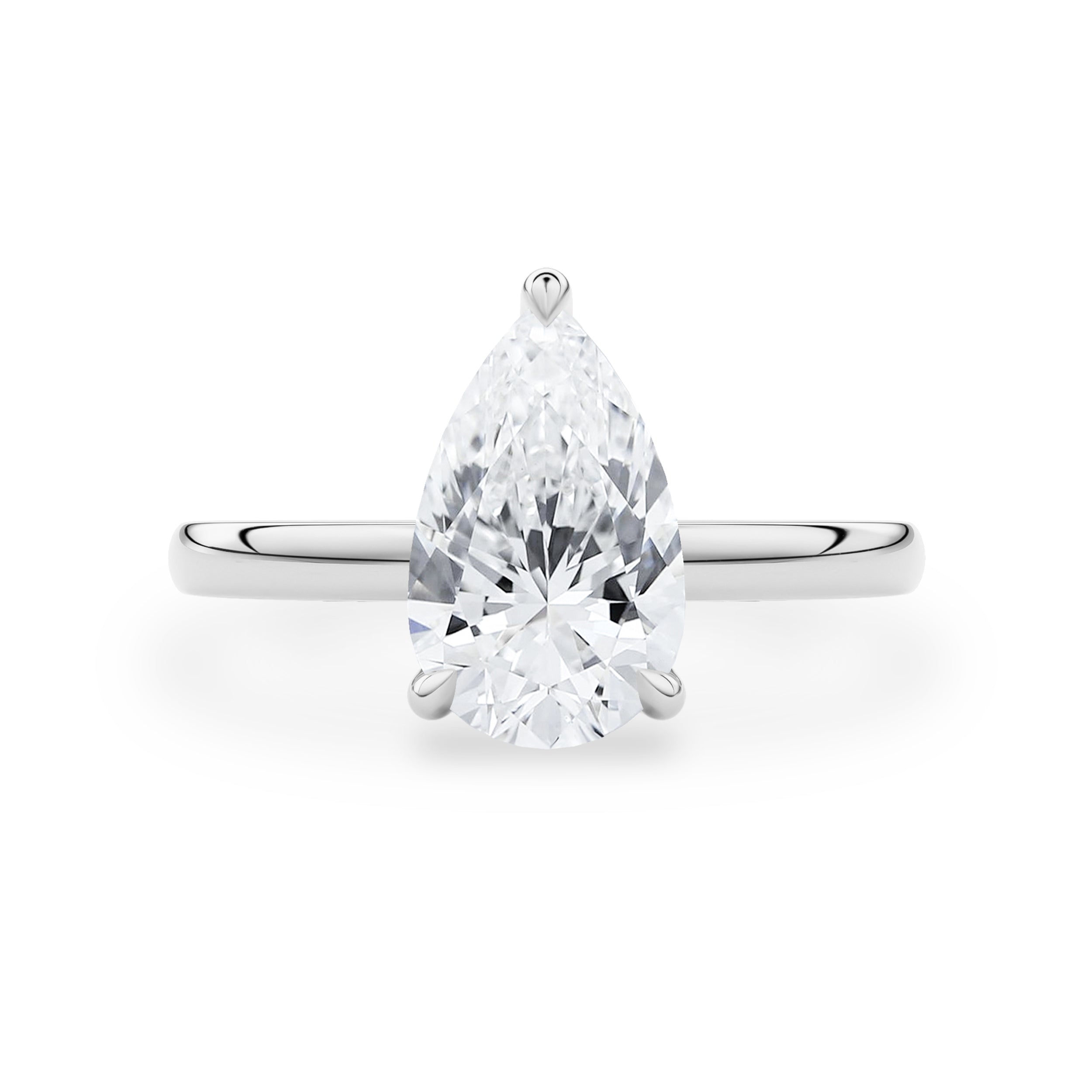 Chloe Pear Hidden Halo Engagement Ring, Moissanite/Lab Grown Diamond