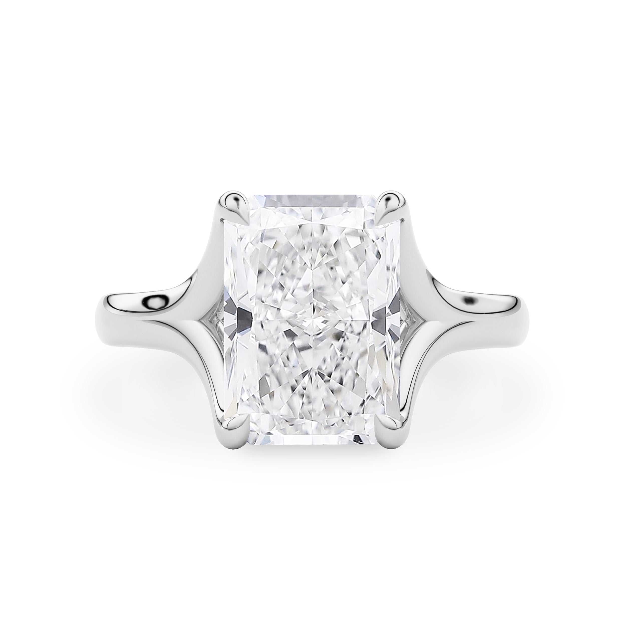 Juniper Radiant Trellis Solitaire Engagement Ring, Moissanite/Lab Grown Diamond