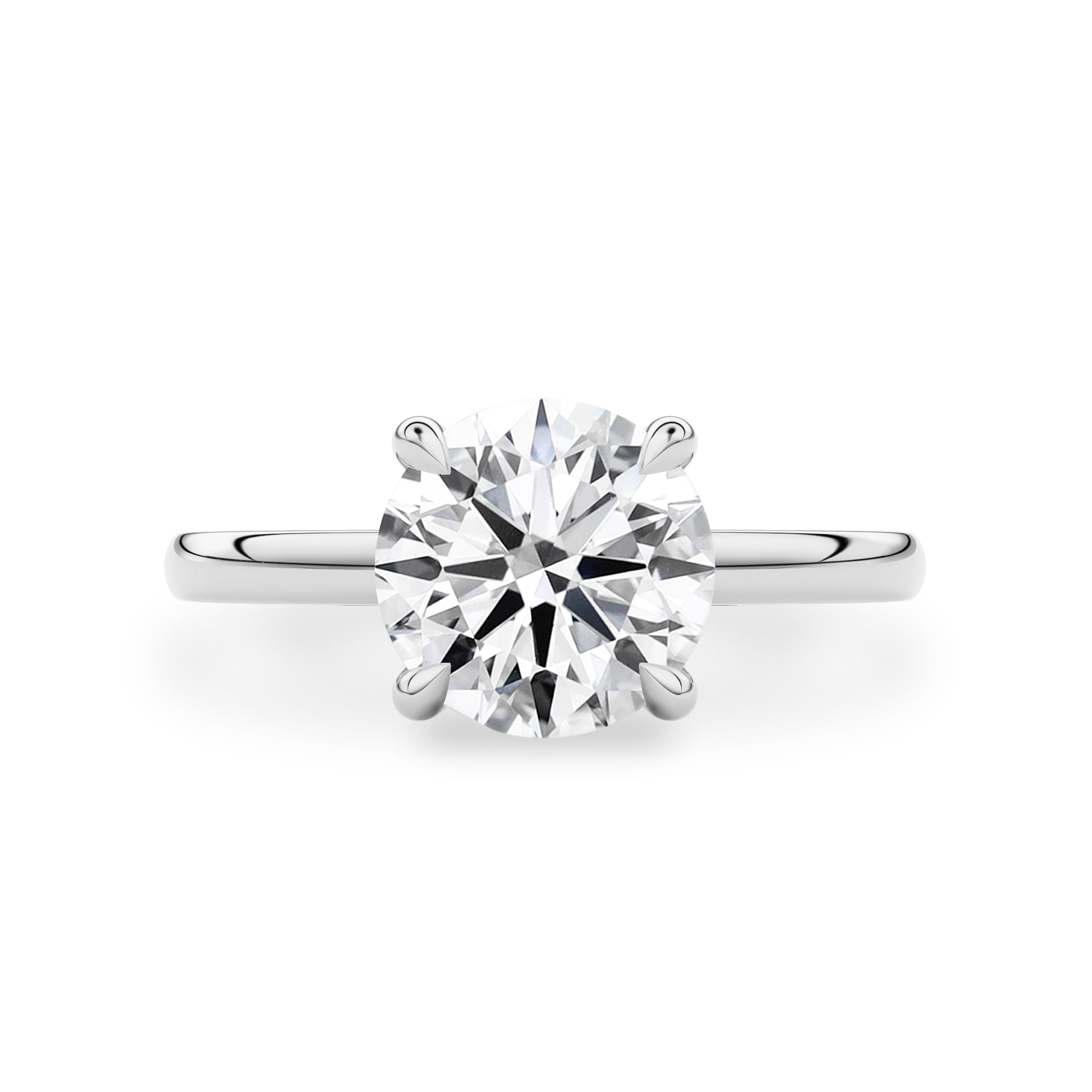Chloe Round Cut Hidden Halo Engagement Ring, Moissanite/Lab Grown Diamond