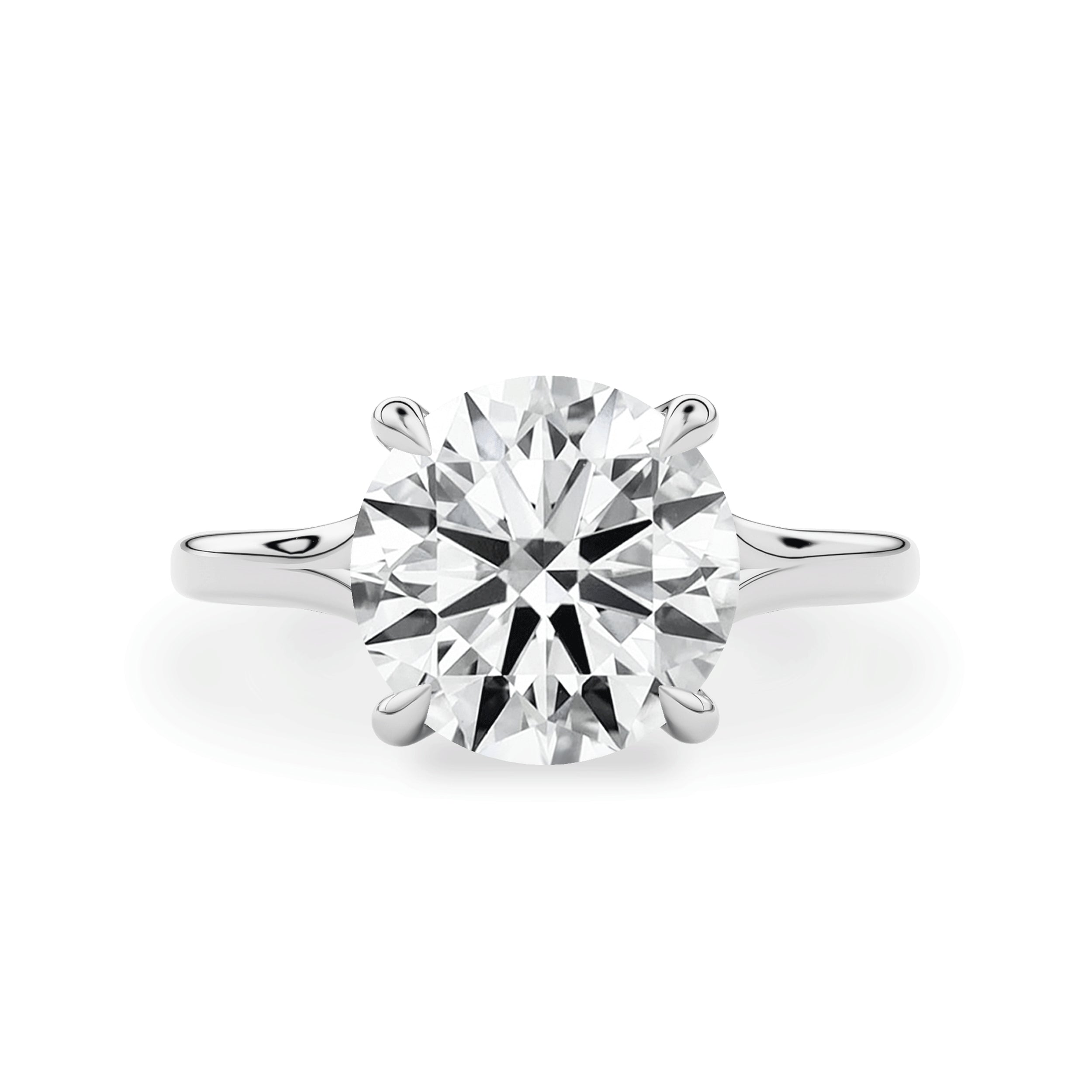 Juniper Round Trellis Solitaire Engagement Ring, Moissanite/Lab Grown Diamond