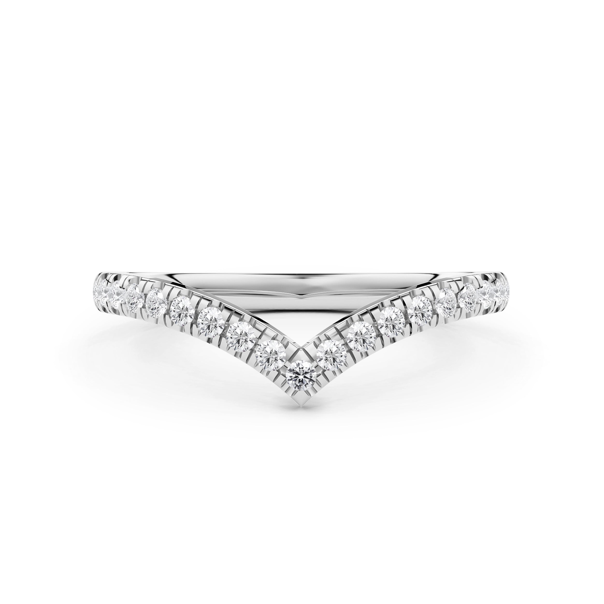 V Shape Half Eternity Ring No.2