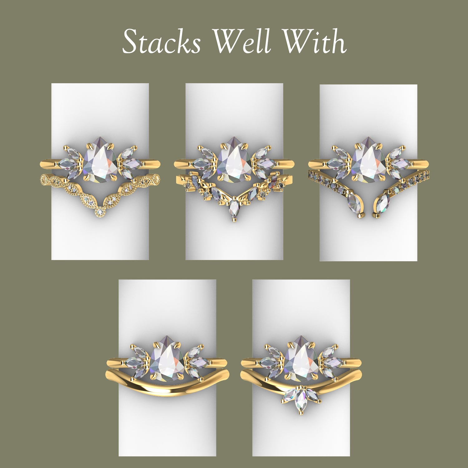 Wings of Love Engagement Ring, Pear Brilliant With Marquise