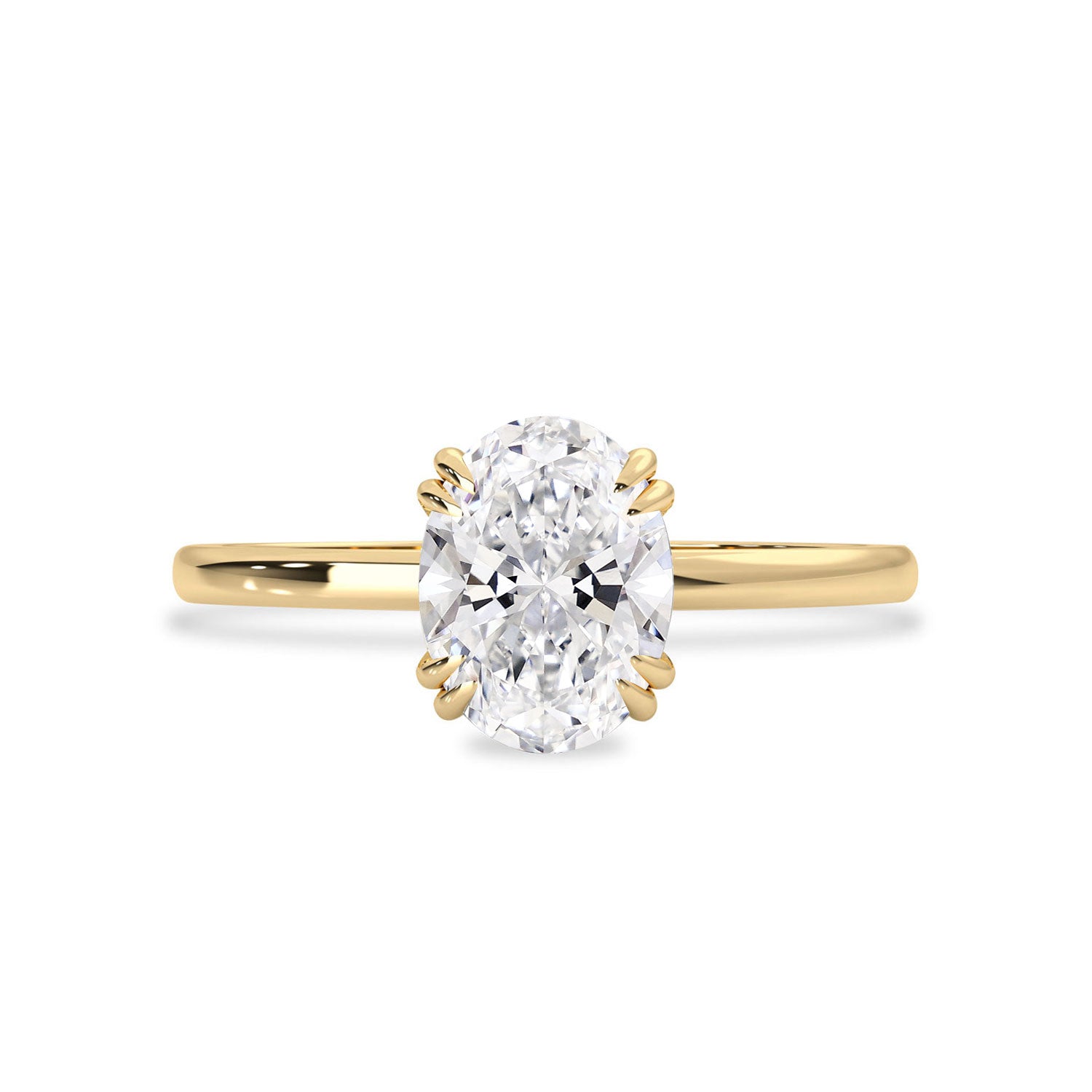 Mya Double Claw Solitaire Engagement Ring, Oval Brilliant Cut