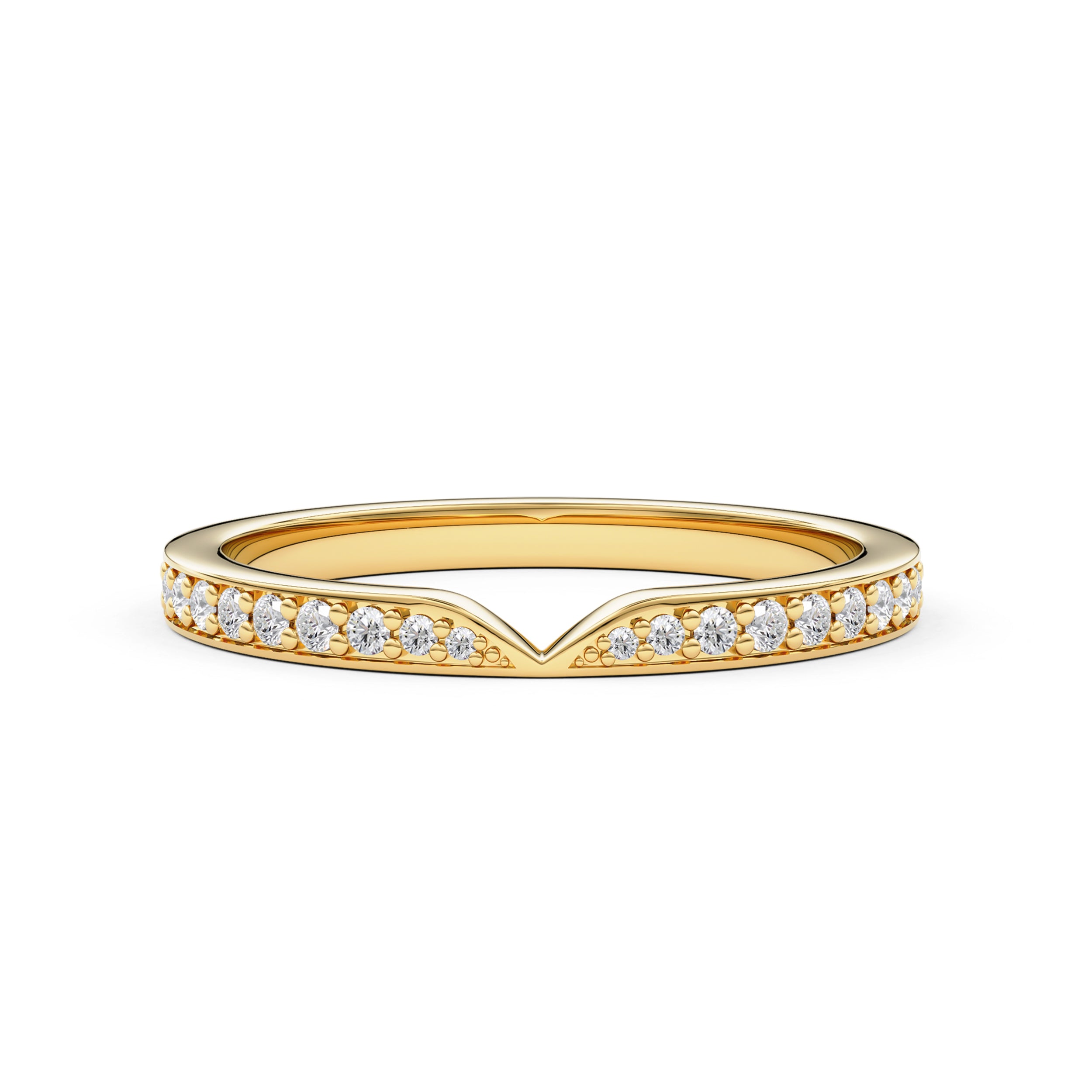 Straight Pinched Round Half Eternity Ring