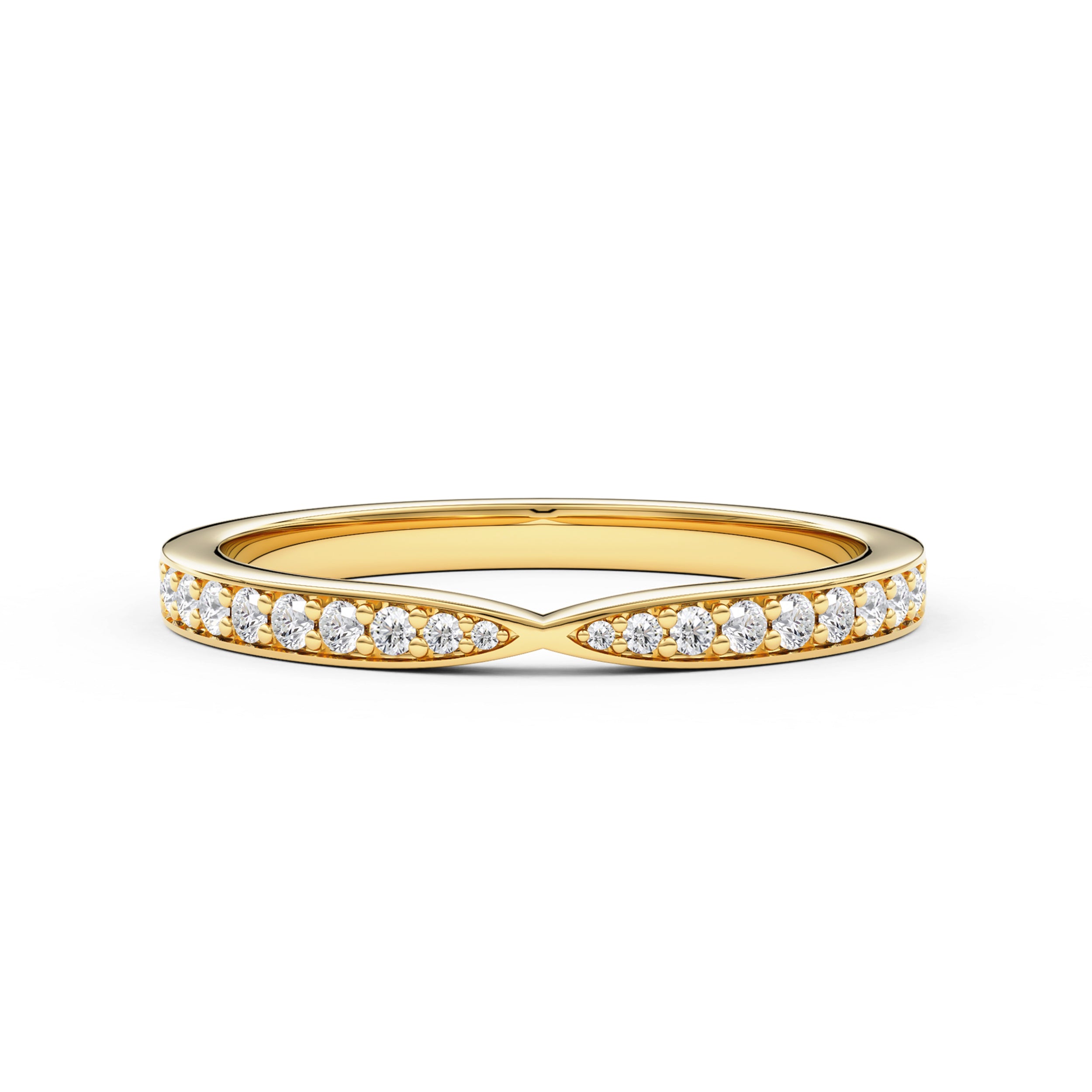 Straight Bow Tie Round Half Eternity Ring