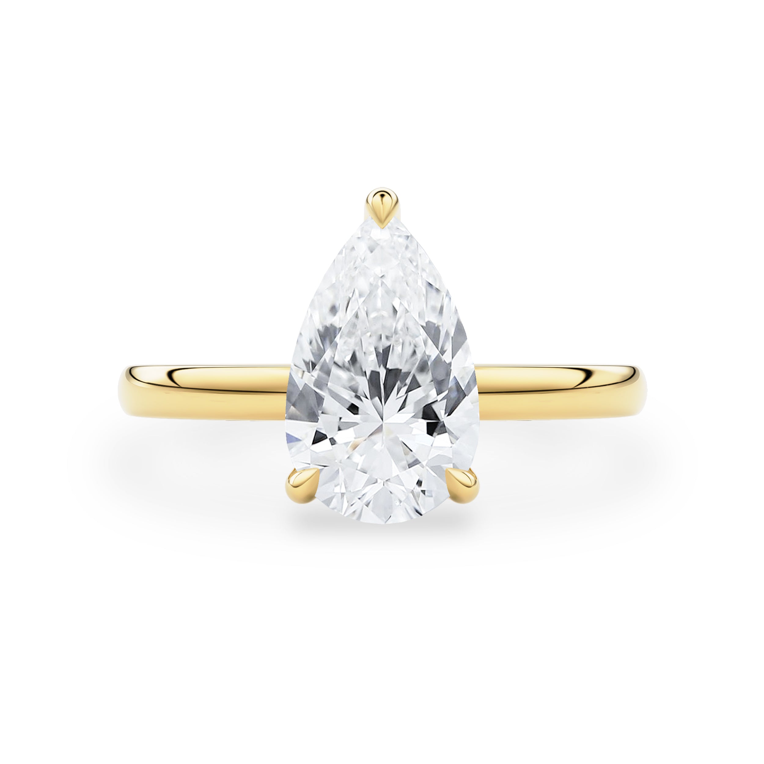 Chloe Pear Hidden Halo Engagement Ring, Moissanite/Lab Grown Diamond