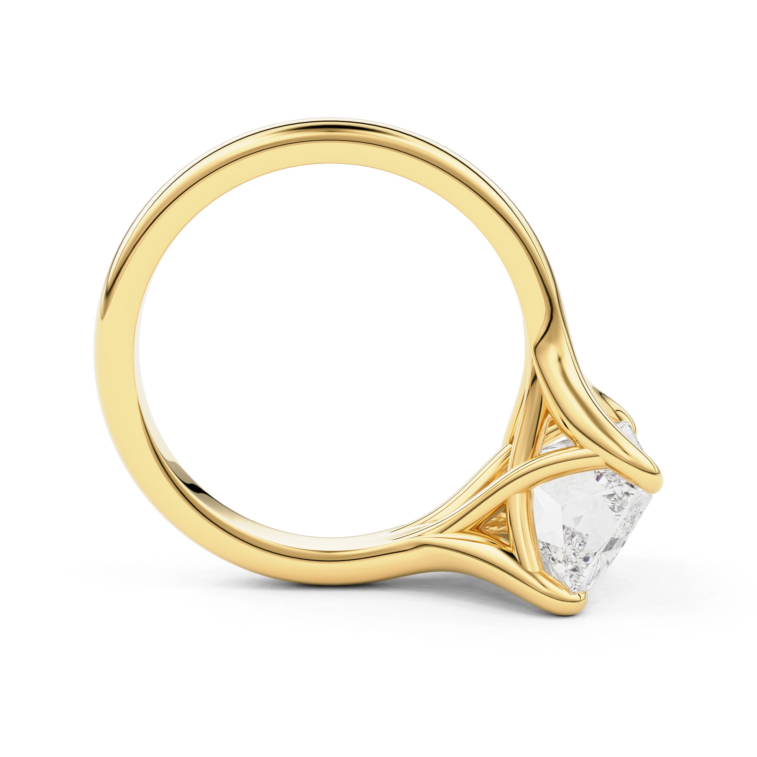 Juniper Radiant Trellis Solitaire Engagement Ring, Moissanite/Lab Grown Diamond