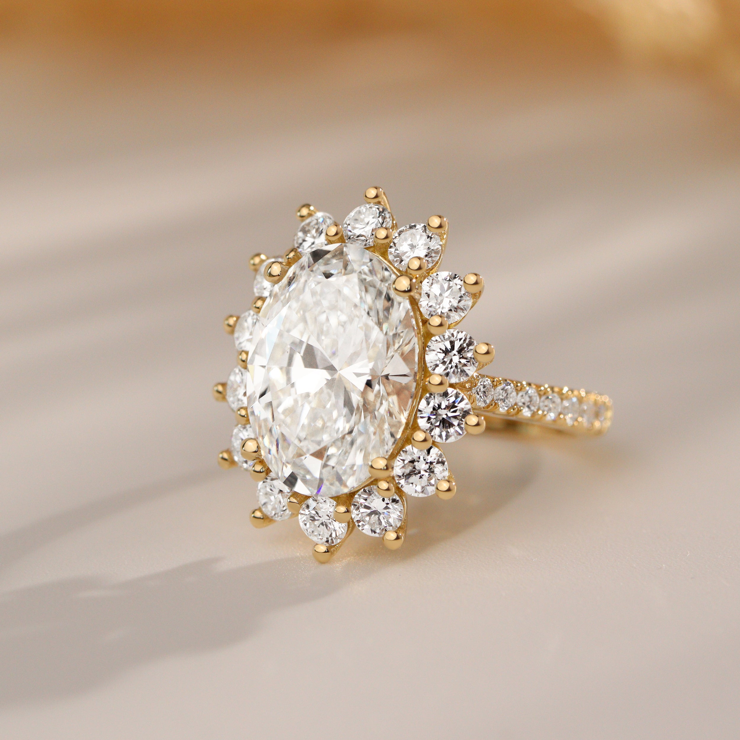 Bespoke #9162 - Custom Stunning Belle Halo Engagement Ring, Pave Band