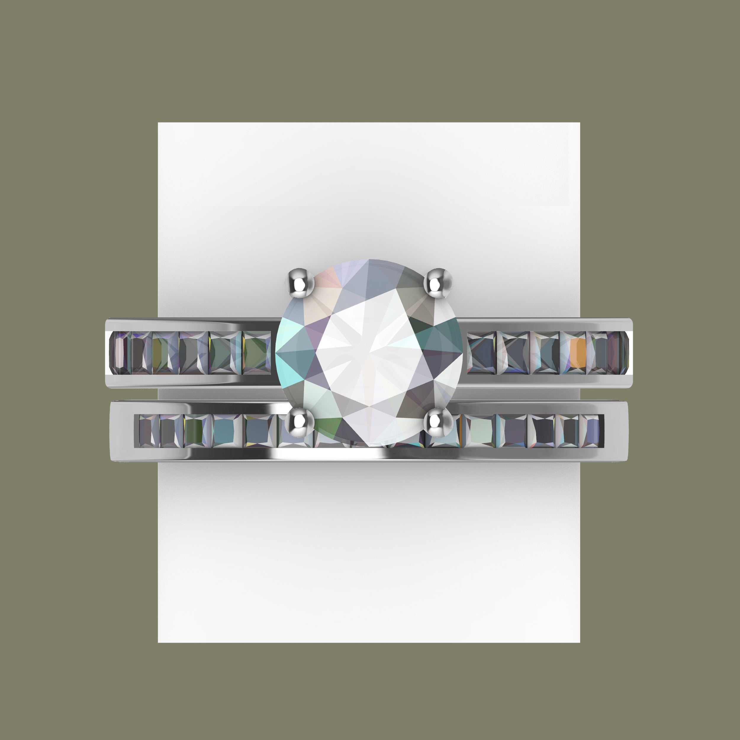 Bespoke #9167 - Custom Princess Cut Lab Grown Diamond Channel Set Eternity RIng