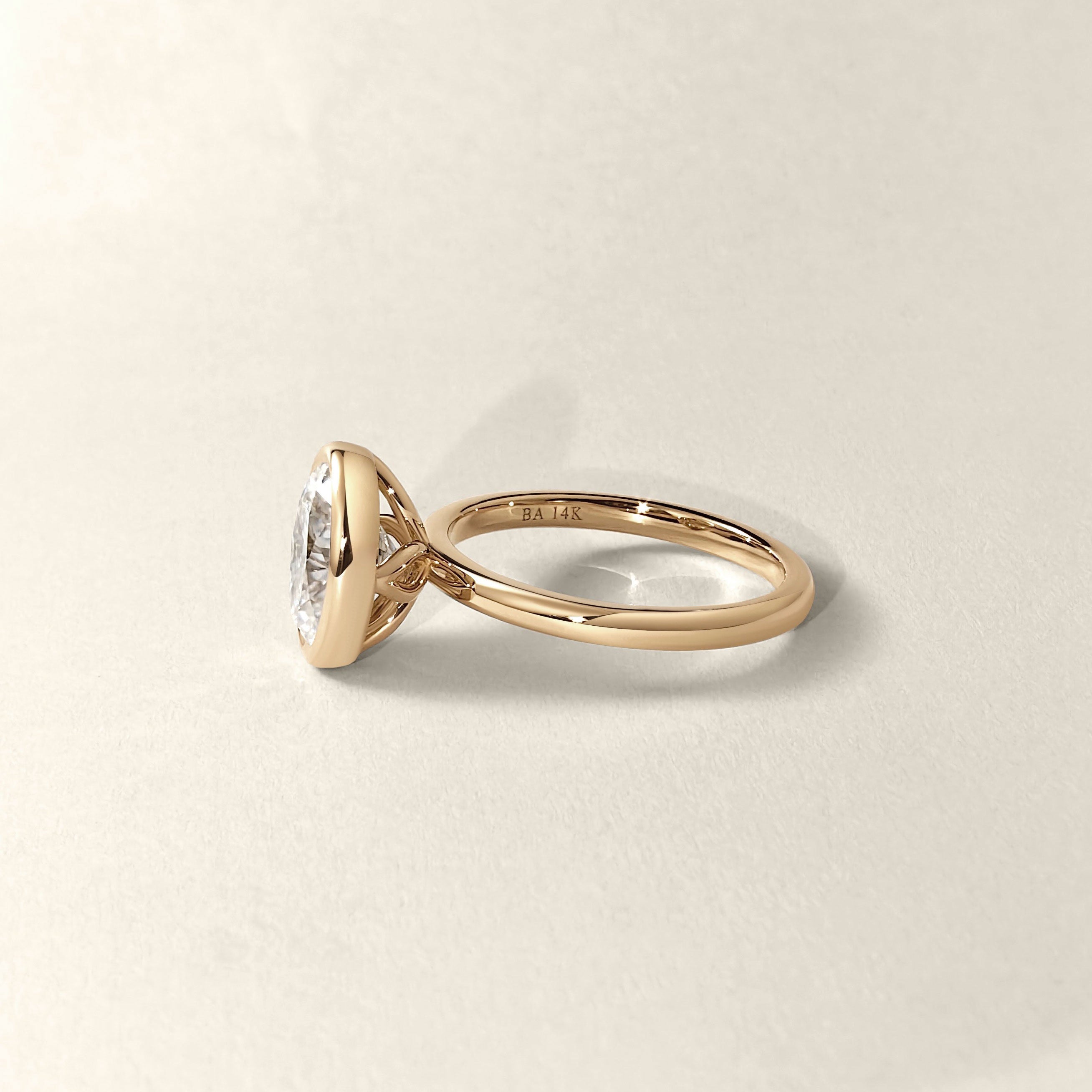 Elowen Oval Bezel Solitaire Engagement Ring, Petal Gallery