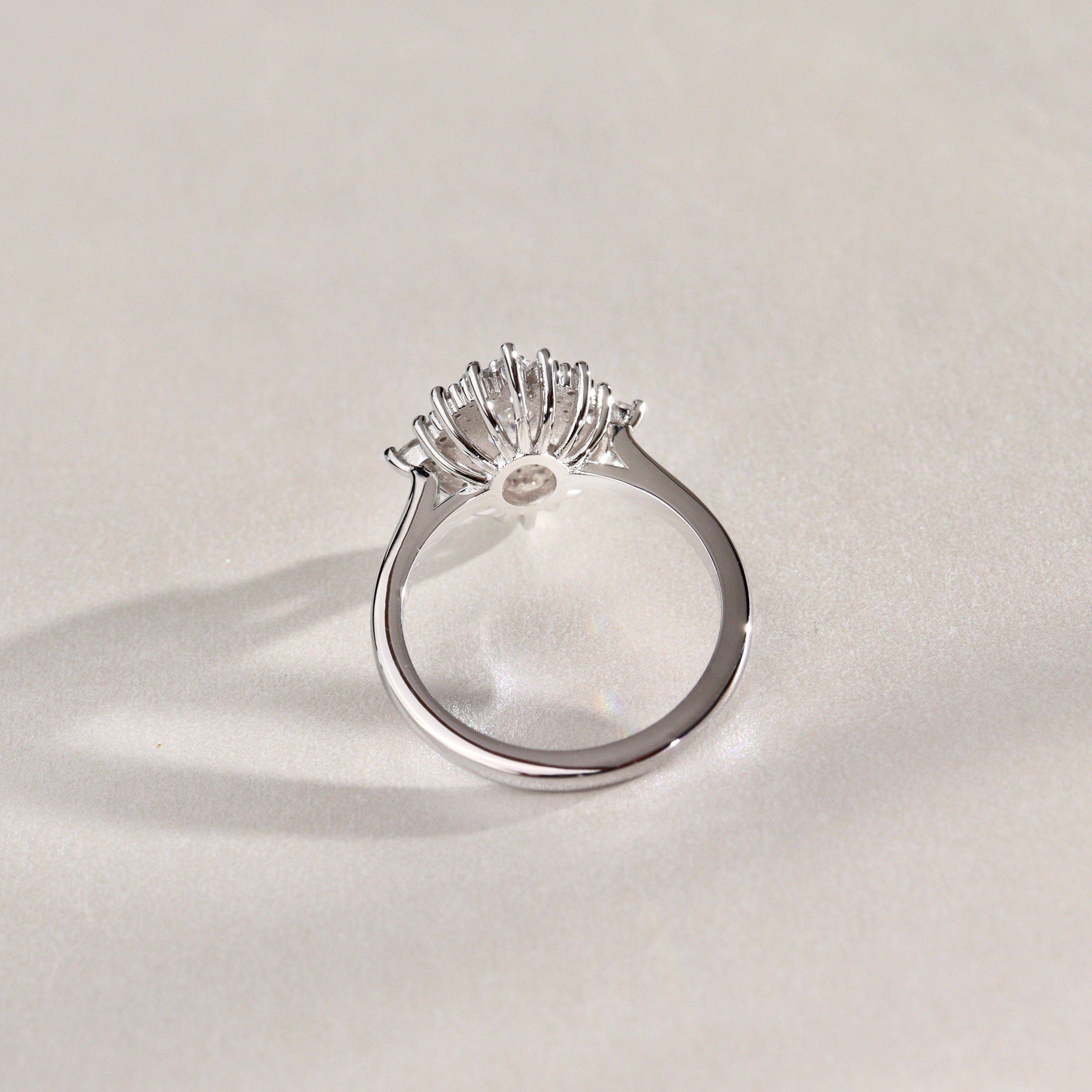 Elizabeth Oval Double Halo Engagement Ring, Oval Brilliant With Marquise