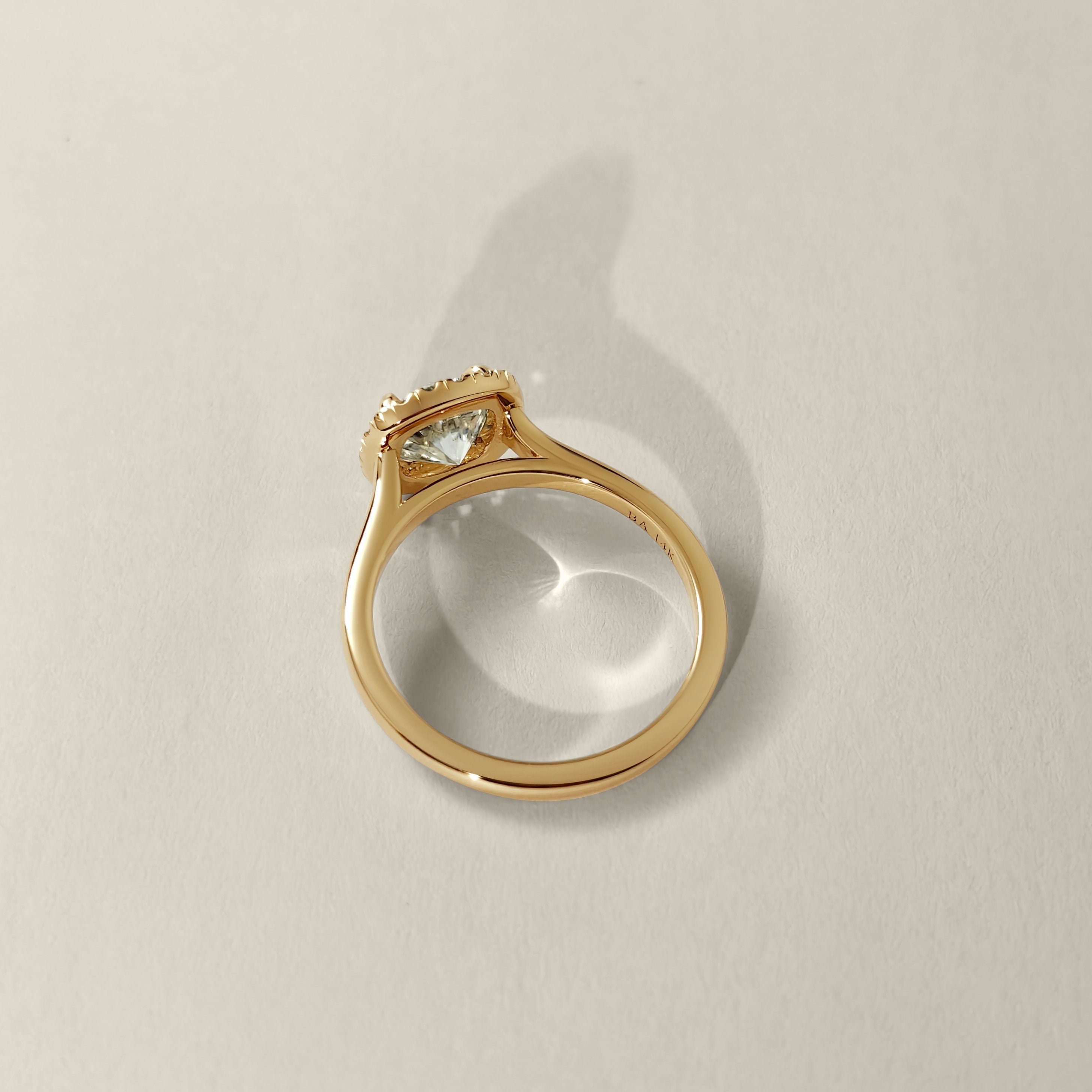 Clara Cushion Cut Forever Halo Cathedral Engagement Ring, Moissanite/Lab Grown Diamond