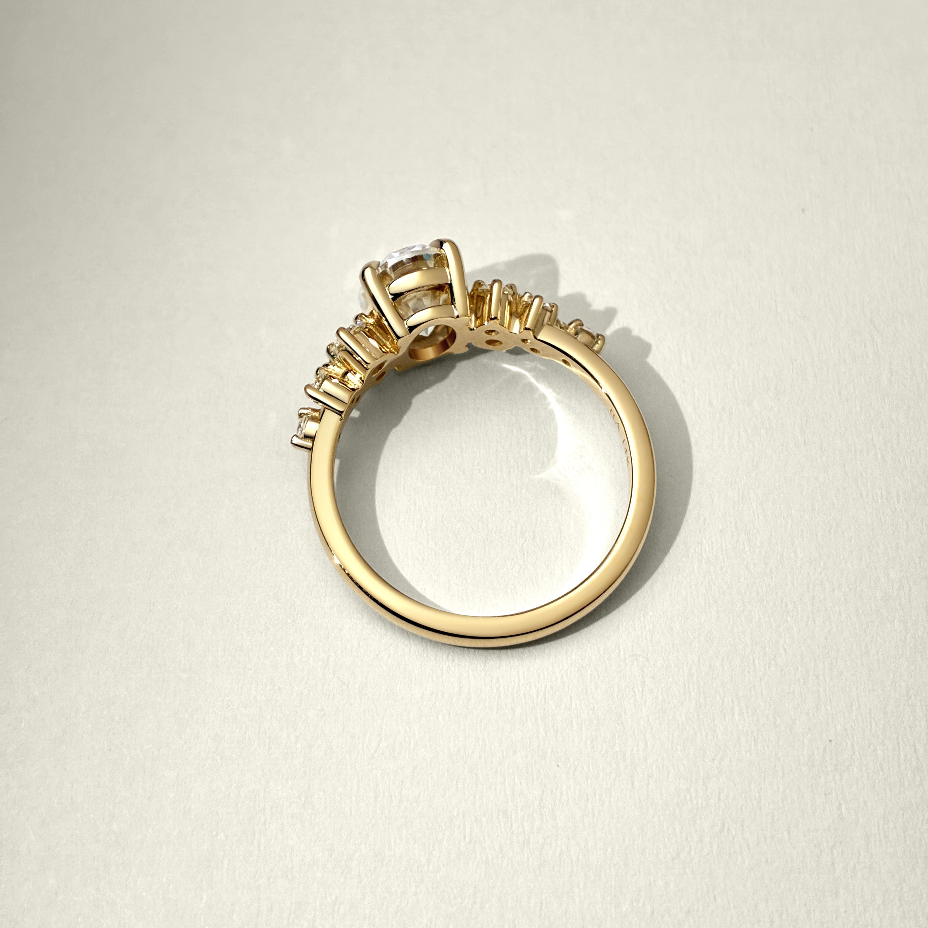 Elena Oval Cut Cluster Engagement Ring, Moissanite/Lab Grown Diamond