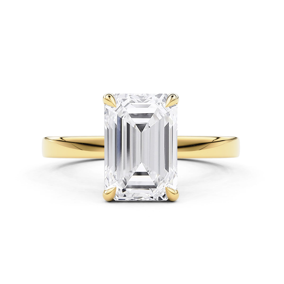 Serelle Emerald Cut Raised Hidden Halo Engagement Ring