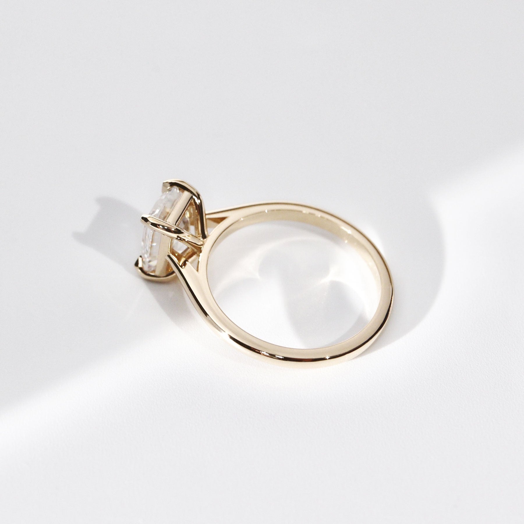 Vera Emerald Cut Solitaire Engagement Ring, Moissanite/Lab Grown Diamond