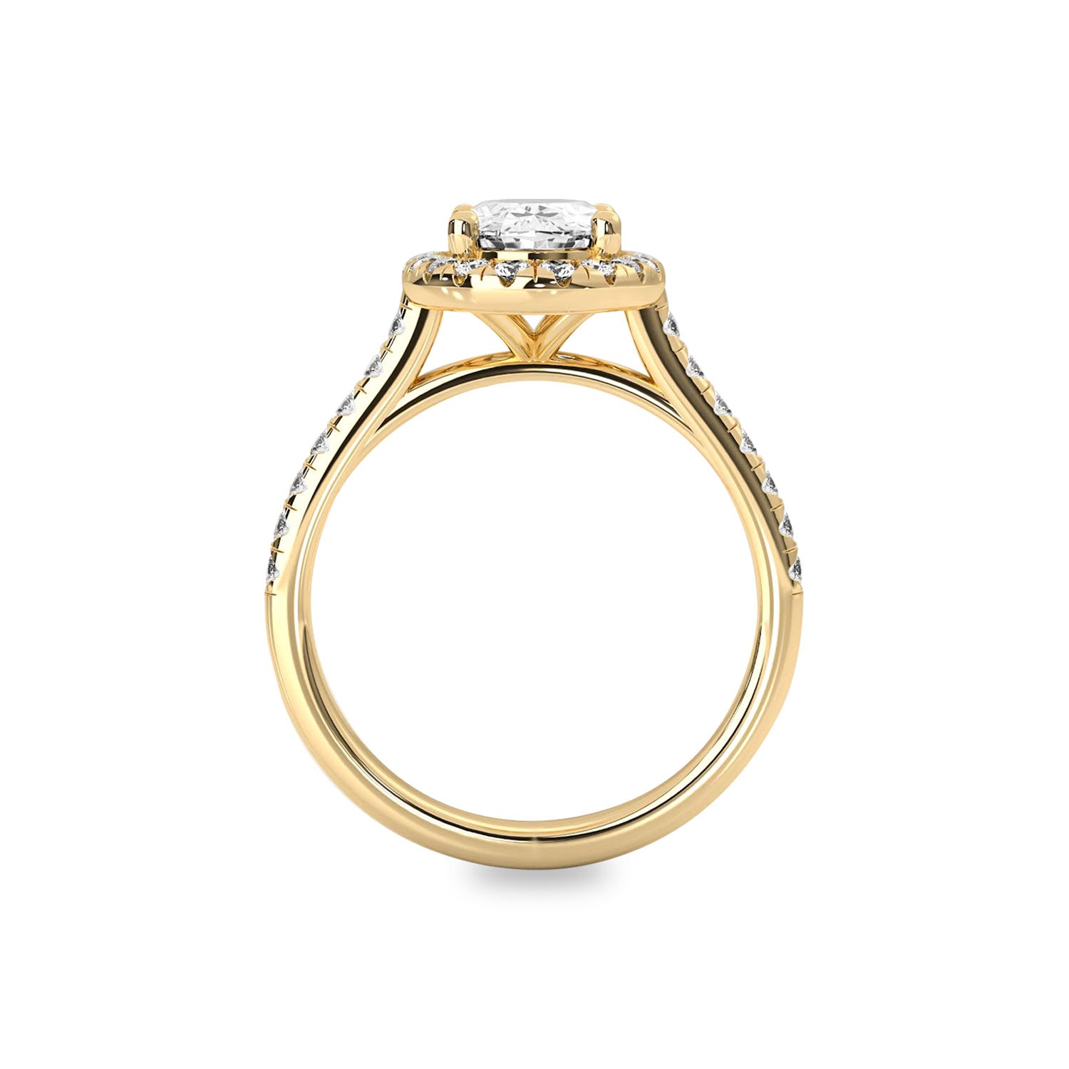 Emily Forever Halo Engagement Ring, Oval Cut With Pavé